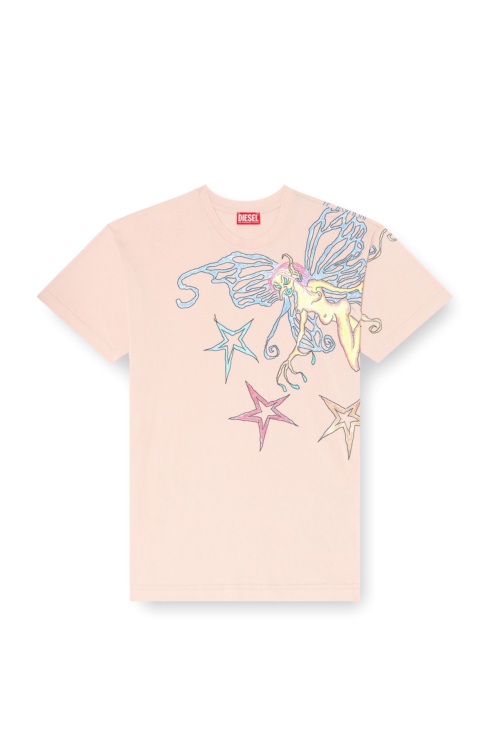 Diesel - T-BUXT-Q1, Woman's T-shirt with graphic print in Pink - 3