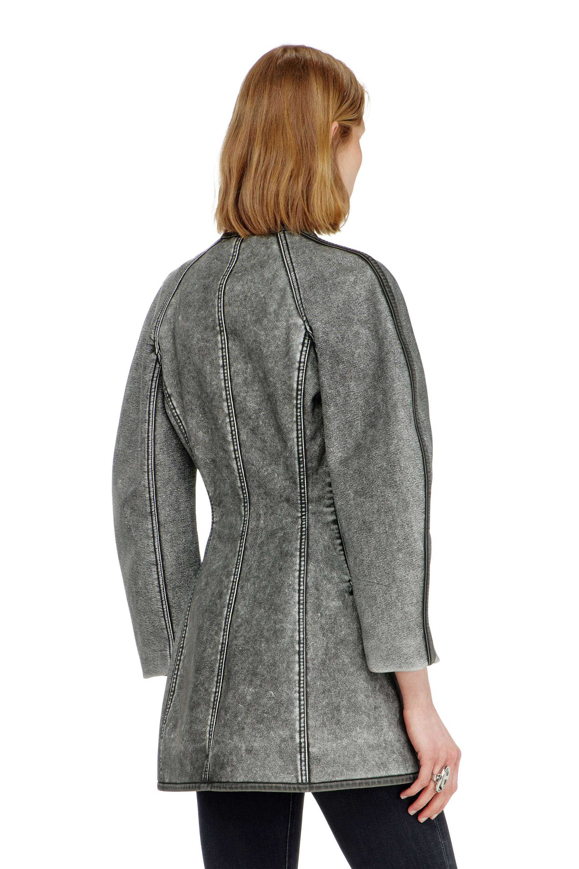 Diesel - G-ALAX, Woman's Cardigan jacket with cocoon sleeves in Grey - 4
