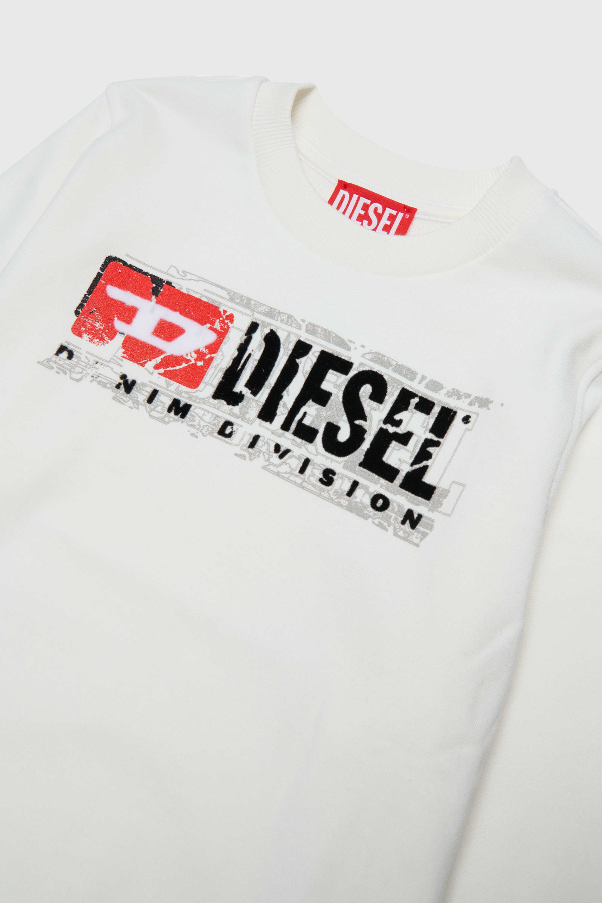 Diesel - SLOMIX, Man's Sweatshirt with distressed-effect logo in White - 3