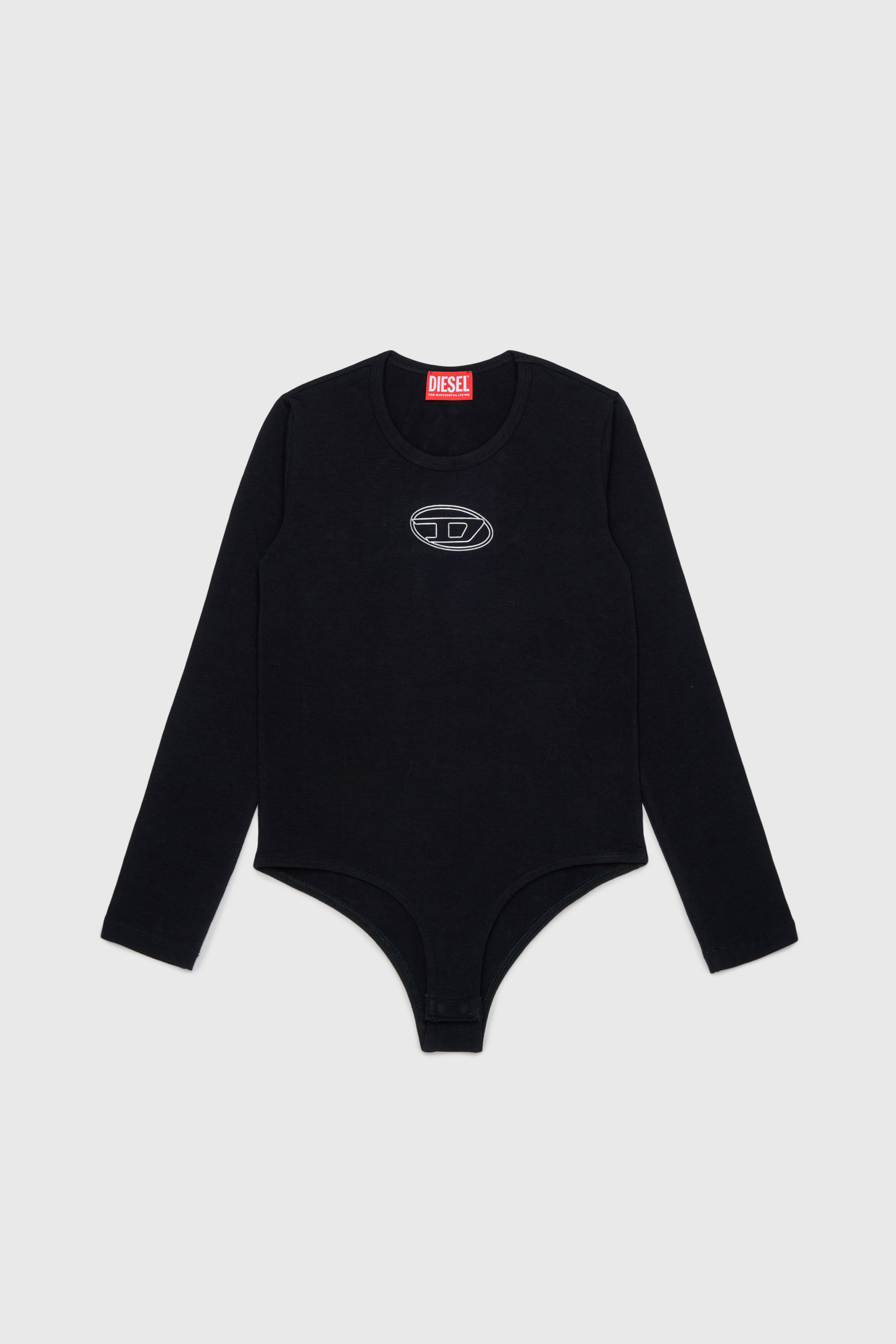 Diesel - BILIT, Woman's Long-sleeve bodysuit with Oval D logo in Black - 1