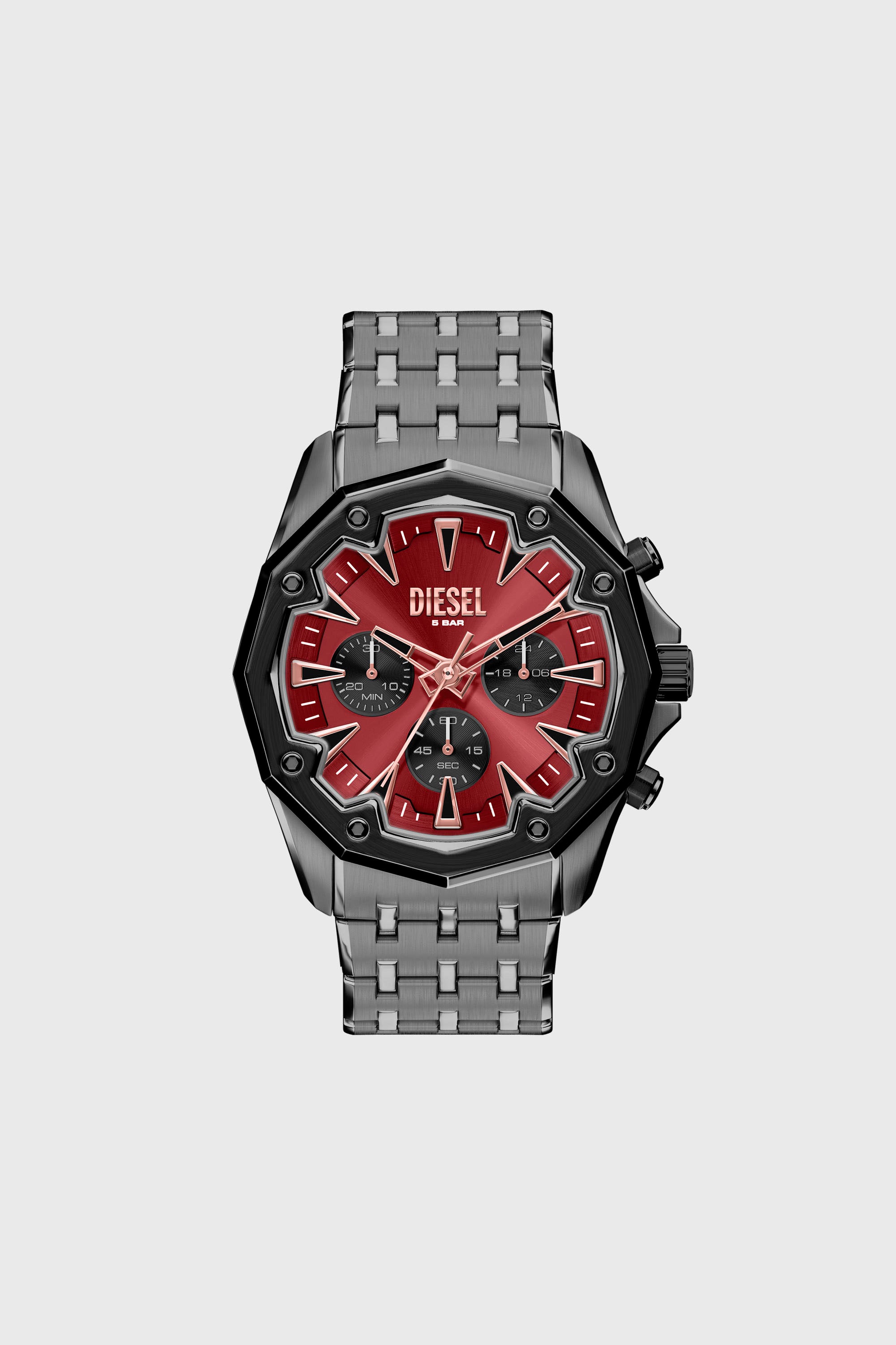 Diesel - DZ4715 WATCH, Man's Stinger gunmetal stainless steel watch in Dark grey - 1