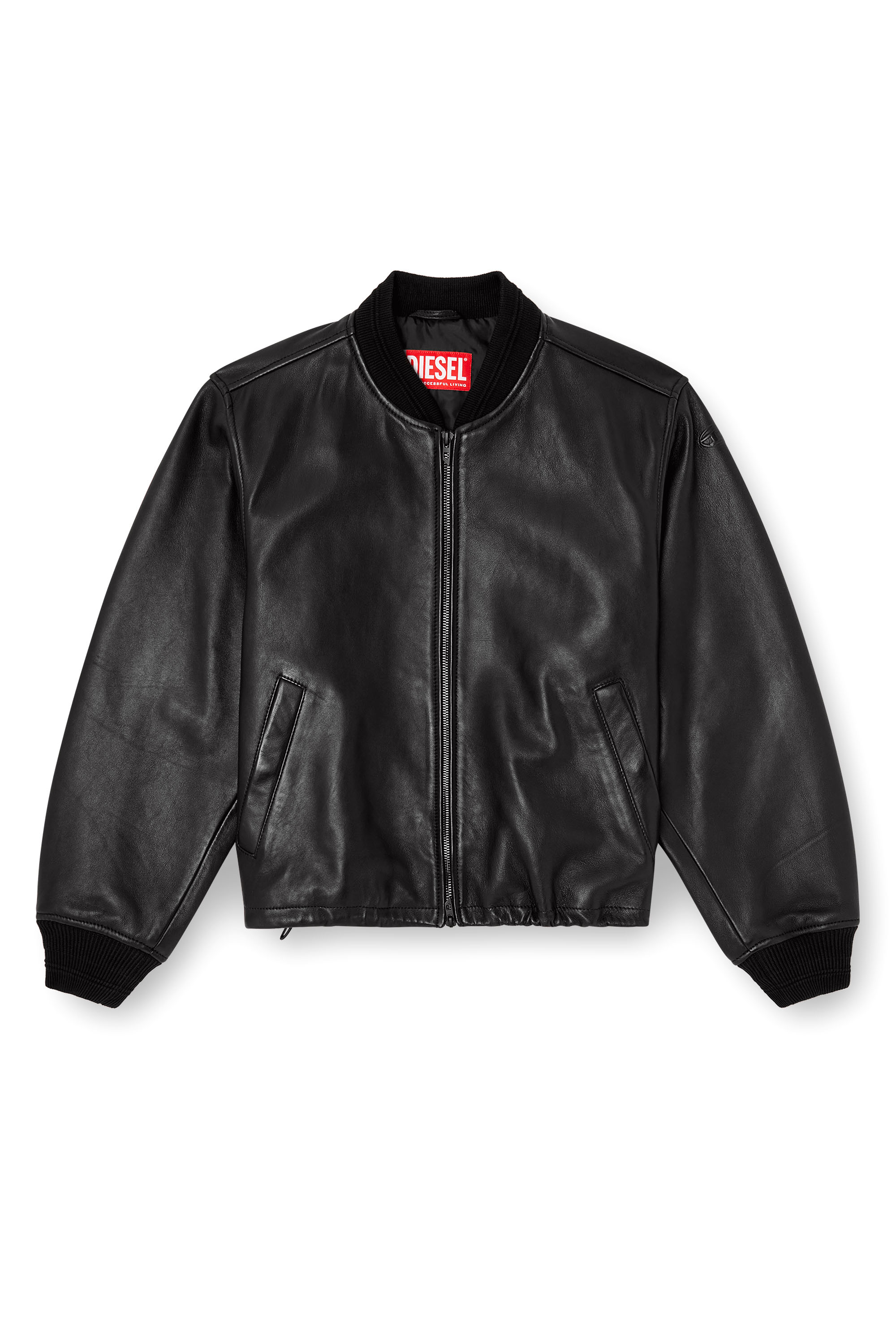 Diesel - L-ILYAN, Woman's Leather bomber jacket in Black - 3