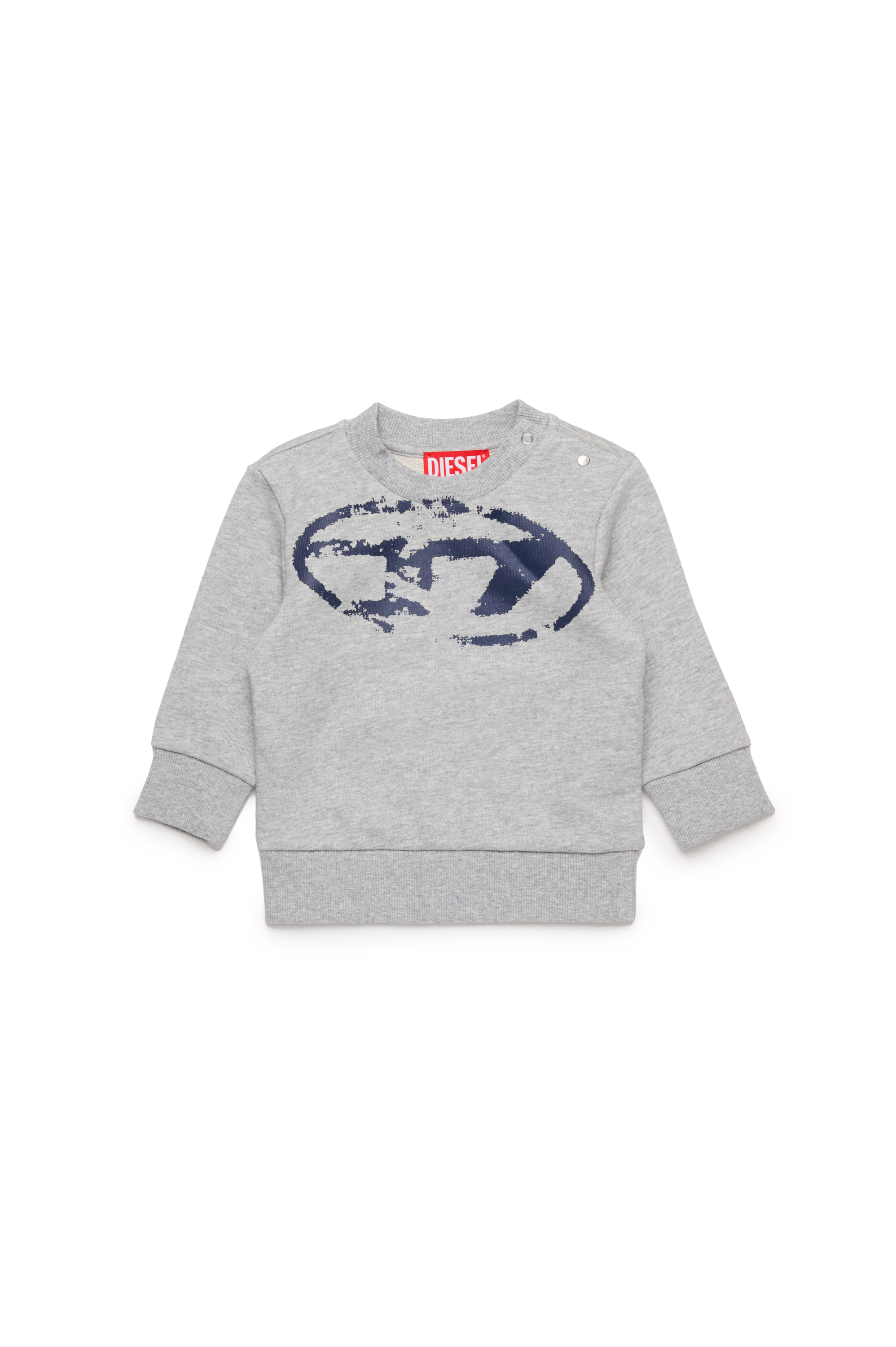 Diesel - SBOXTN5B, Unisex's Sweatshirt with distressed Oval D logo in Grey - 1