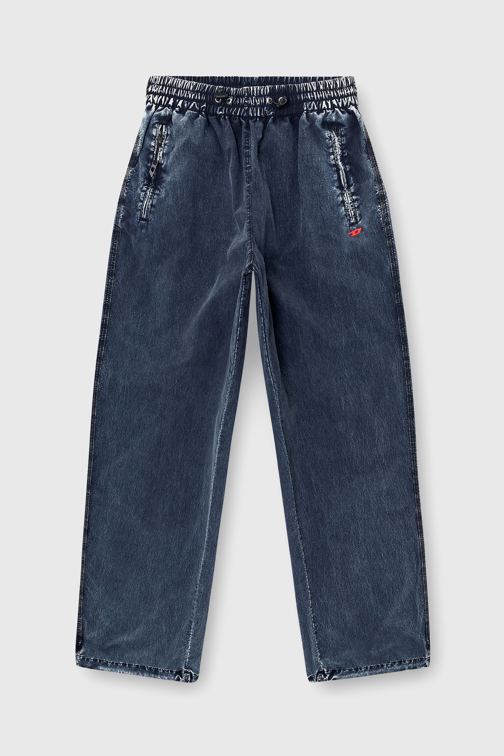 Diesel - P-APYRI, Woman's Acid-wash track pants in nylon Taslan in Dark Blue - 2