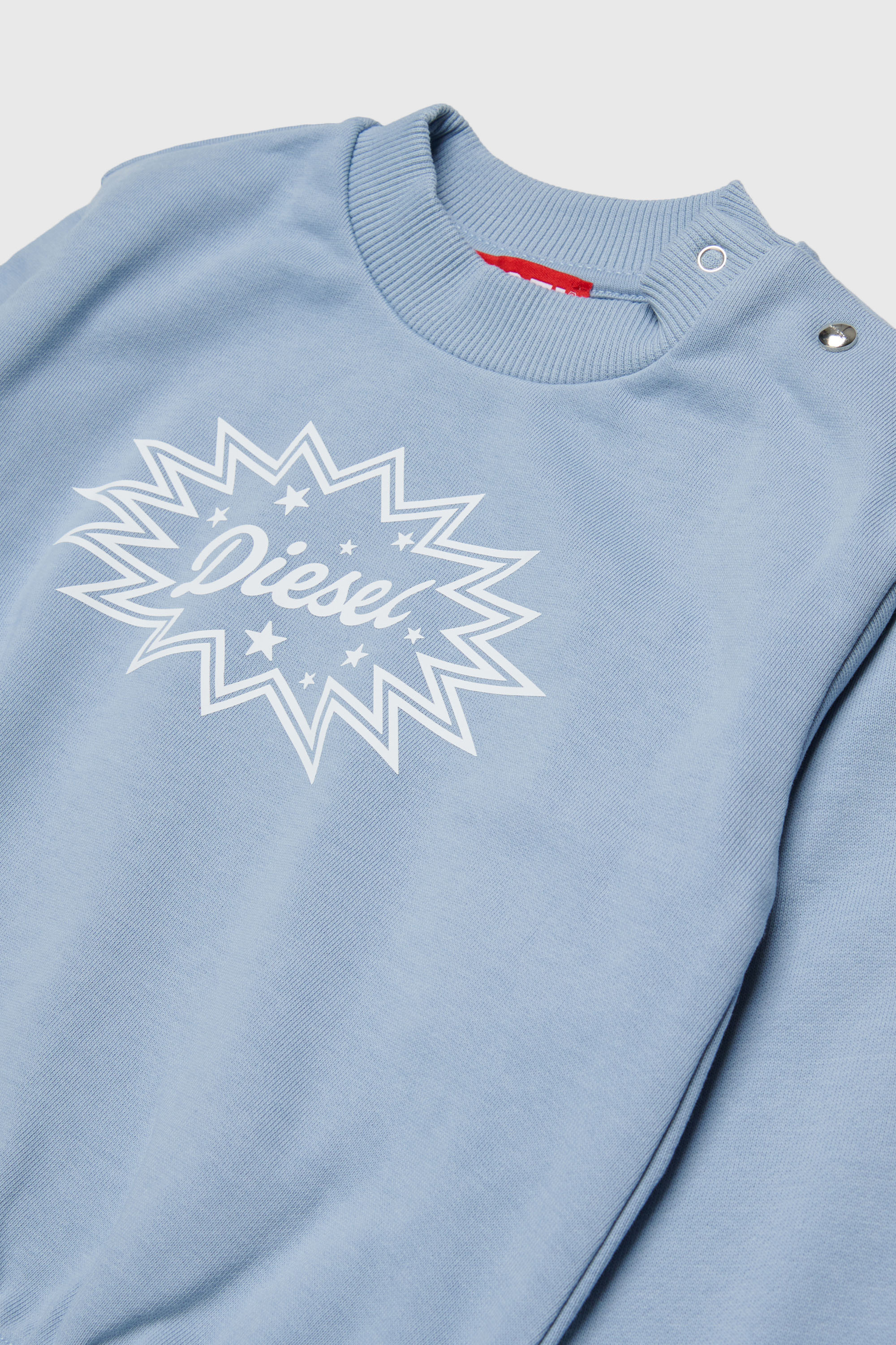 Diesel - SFUMB, Woman's Cotton sweatshirt with starburst logo print in Light Blue - 3