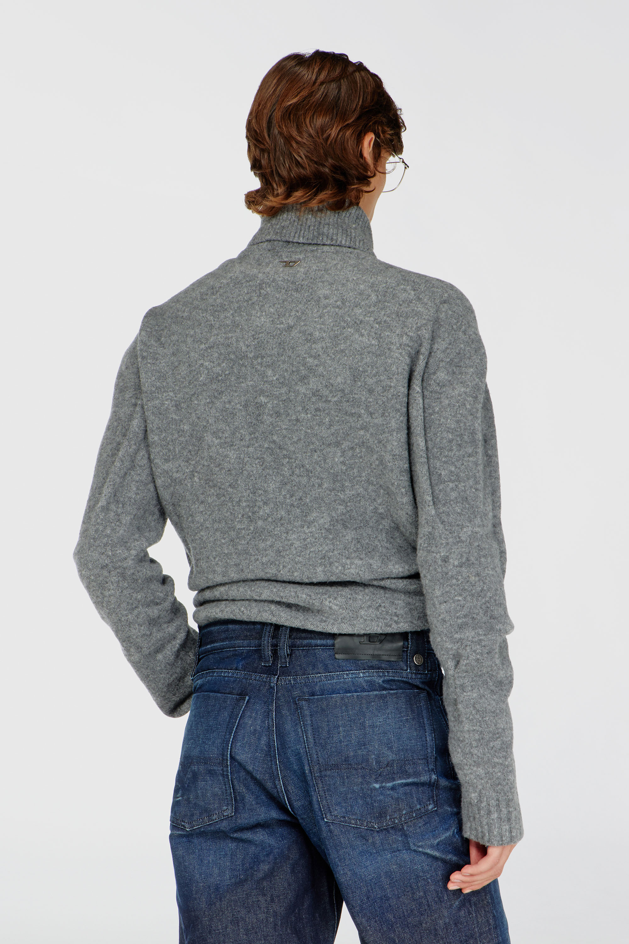 Diesel - K-ANDREW, Man's Button-neck jumper in wrinkled boiled knit in null - 4