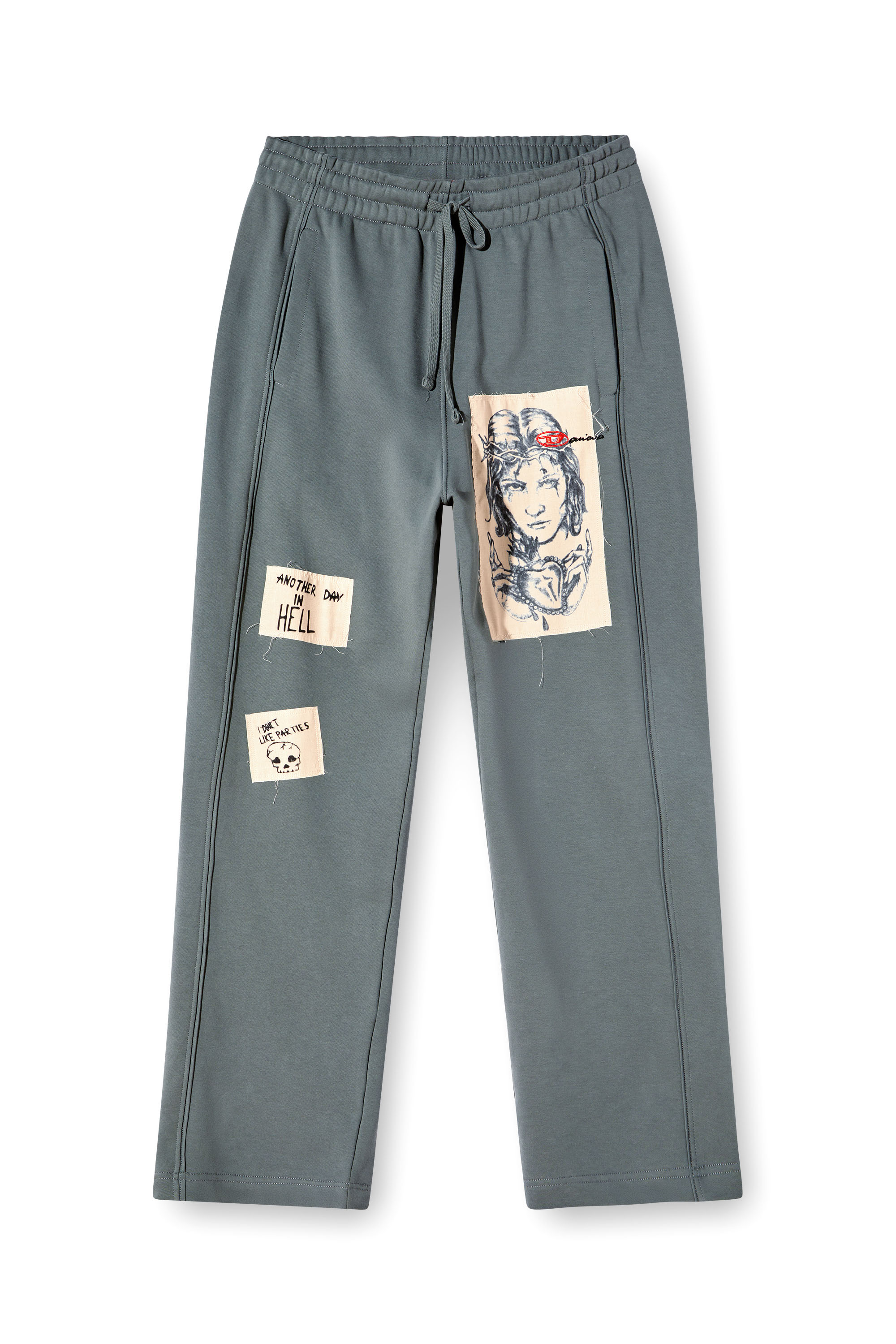 Diesel - P-MARTYANS-DD, Unisex's Track pants with tattoo patches in Grey - 4