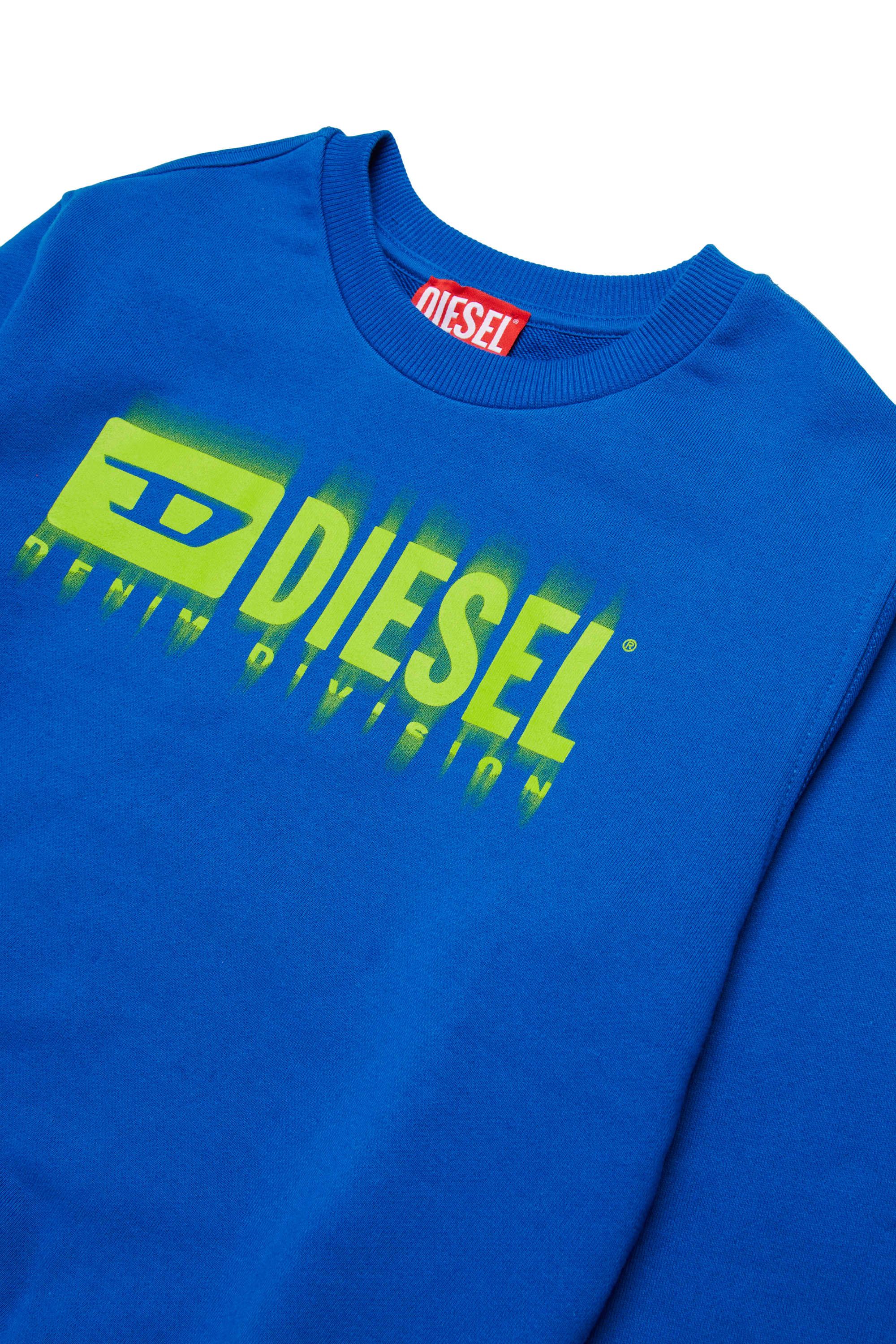 Diesel - SGINNL8 OVER, Man's Sweatshirt with smudged logo in Blue - 3