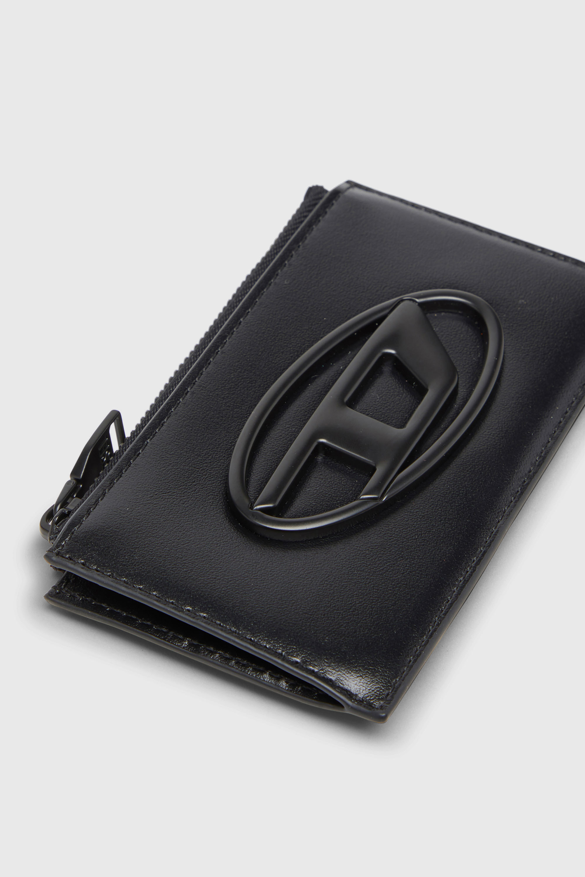 Diesel - HOLI-D CARD HOLDER III, Man's Leather card holder in Black - 3