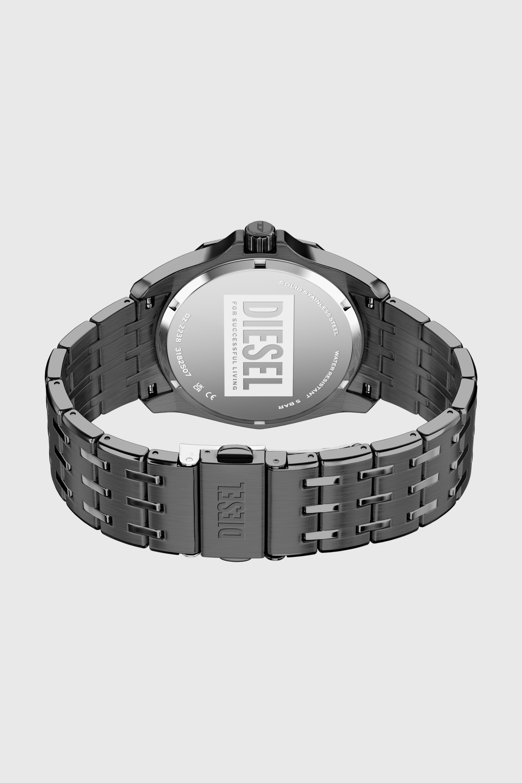 Diesel - DZ2238 WATCH, Man's Stinger gunmetal stainless steel watch in Dark grey - 6