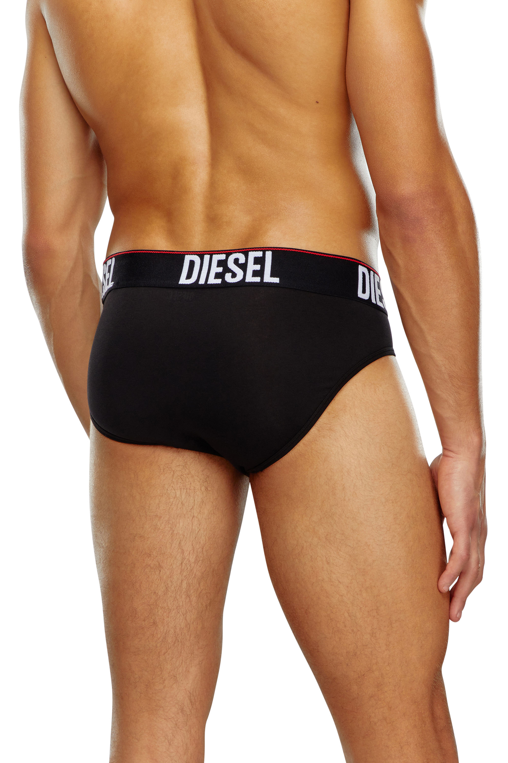 Diesel - UMBR-ANDRETHREEPACK, Man Three-pack briefs with tonal waist in Black - Image 3