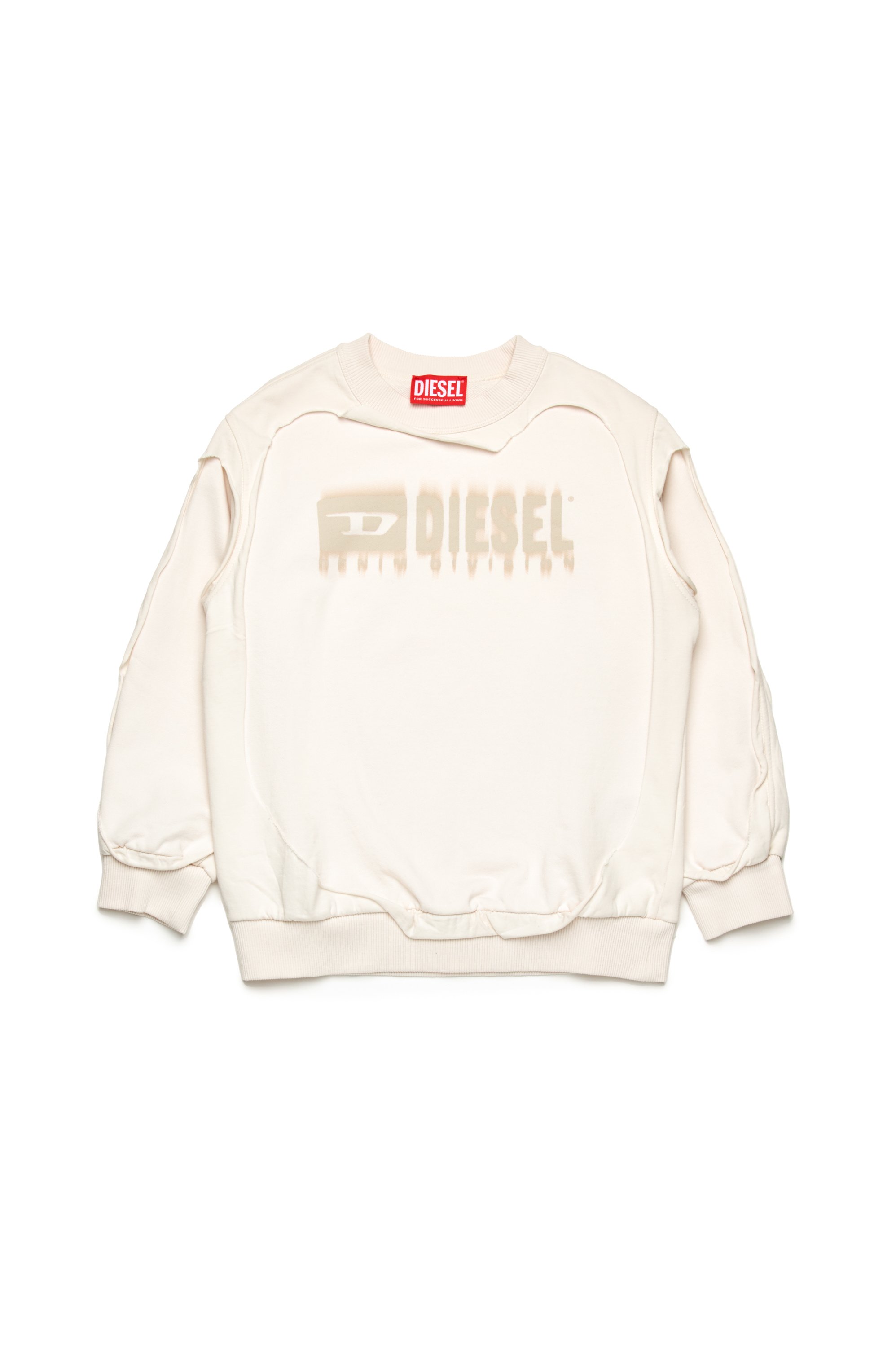 Diesel - SBOXTDBL OVER, Man's Peel-off sweatshirt with dégradé logo in White - 1