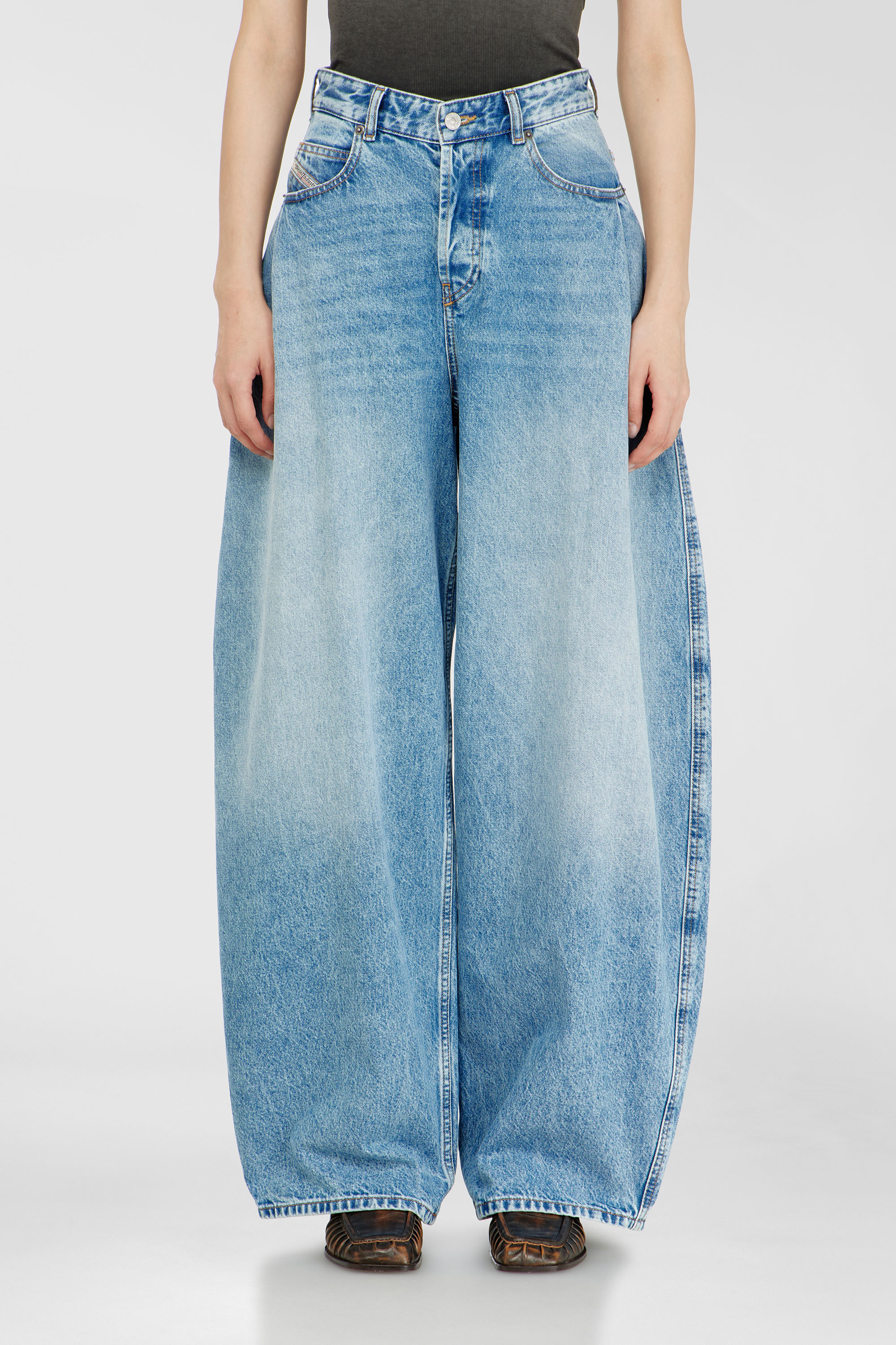 Diesel - Woman's Relaxed Jeans 1987 D-Khelz 09I29, Light Blue - 1