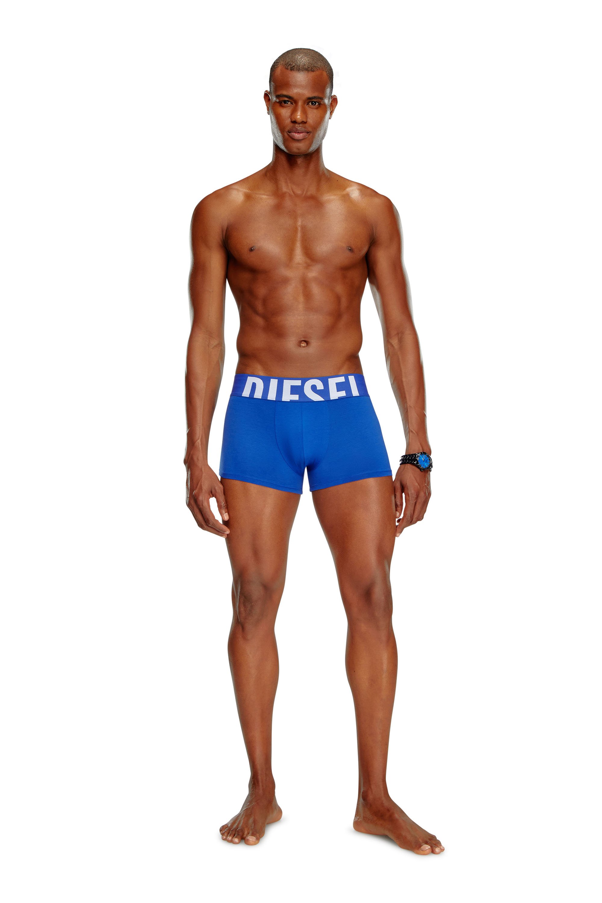 Diesel - UMBX-DAMIENTHREEPACK-5.5EL, Man's Three-pack boxer briefs in stretch cotton in White/Blue - 4