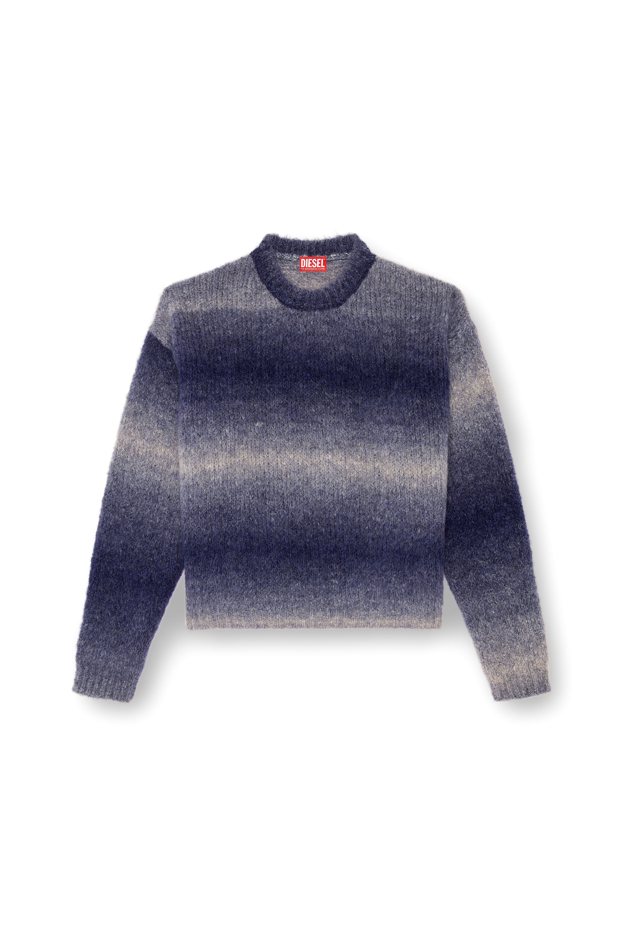 Diesel - K-RASTA, Man's Dégradé jumper in alpaca blend in Dark Blue - 3