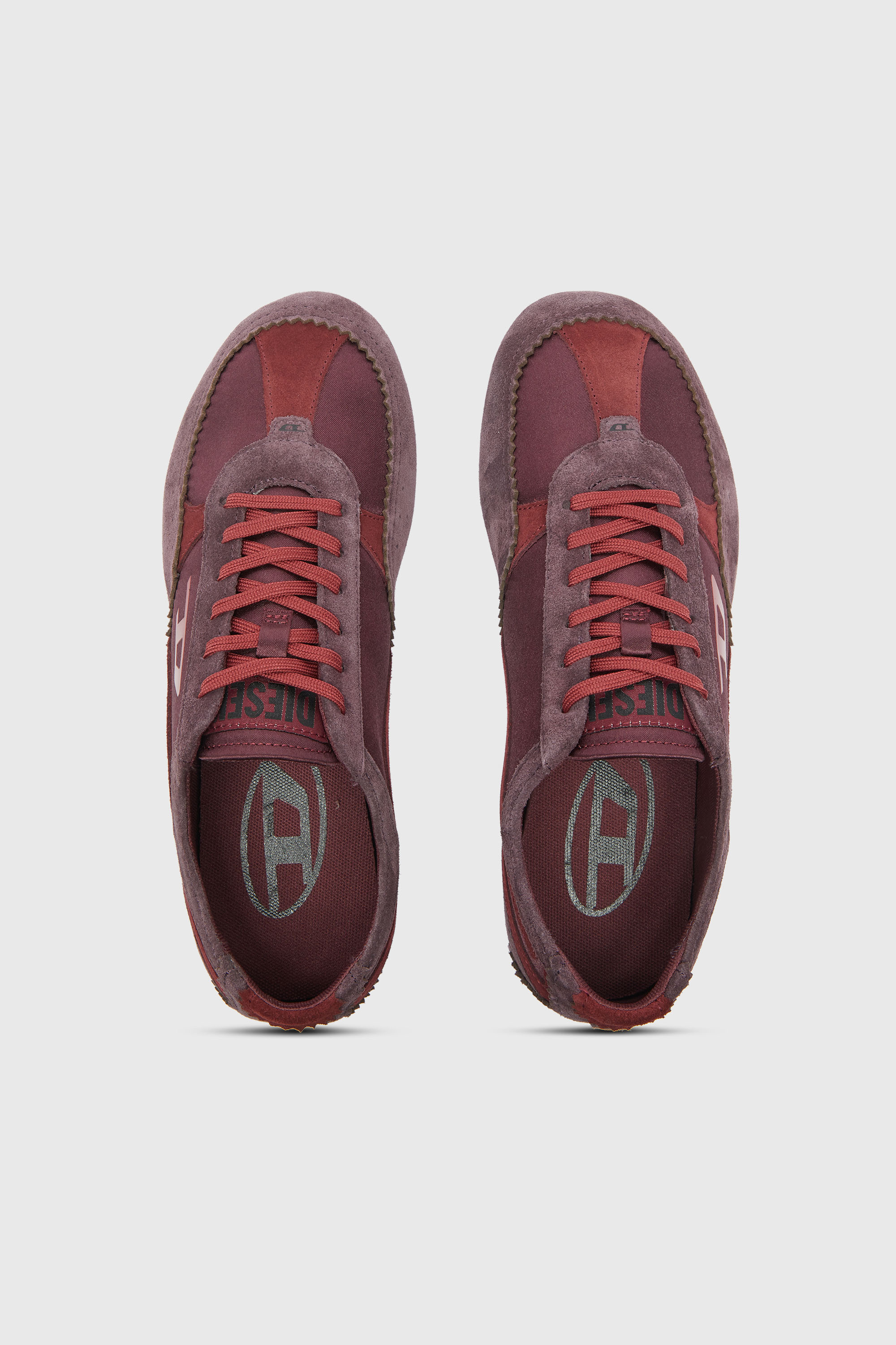 Diesel - D-MILE LOW II W, Woman's D-Mile-Flat sneakers with suede overlays in Burgundy - 4