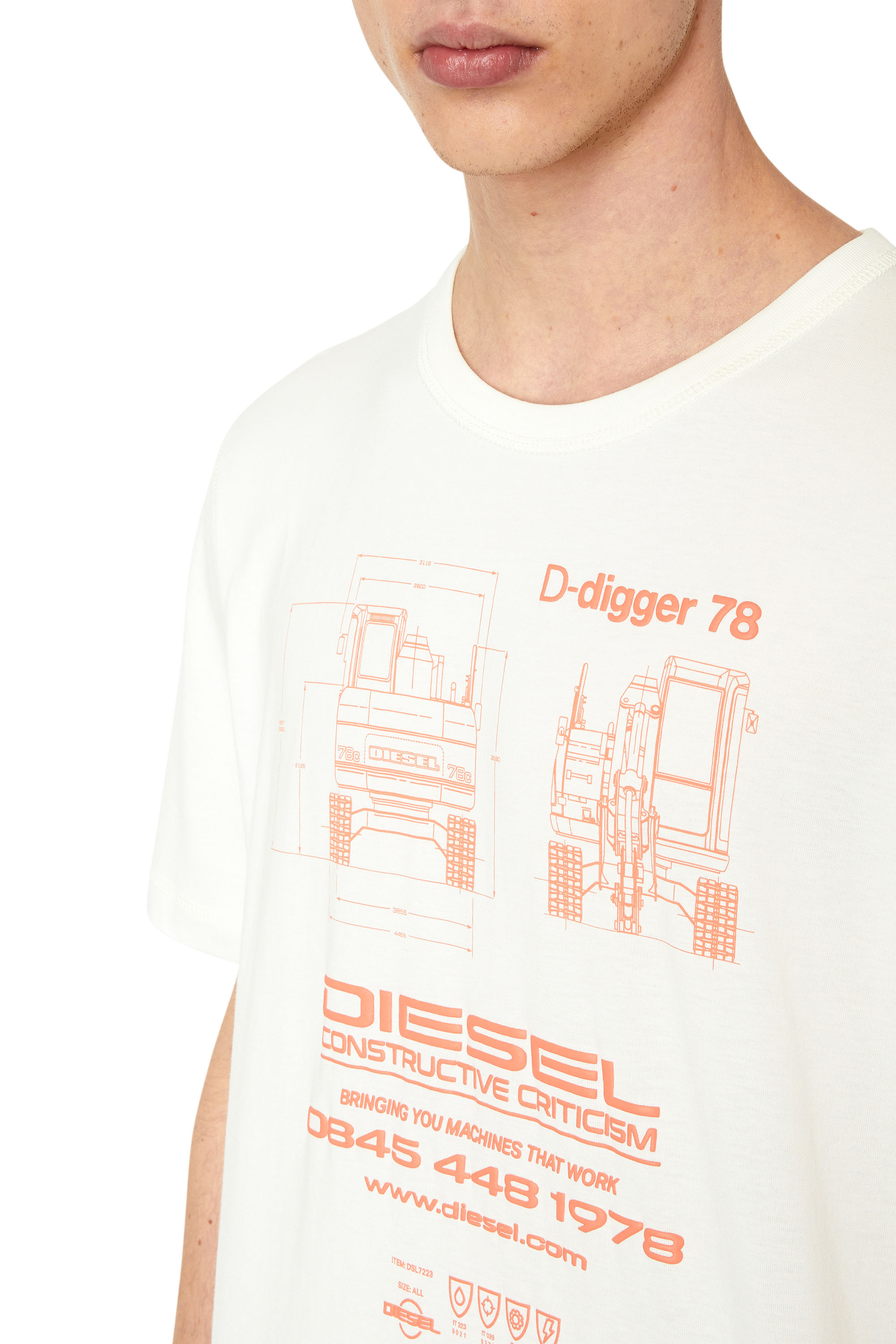 Diesel - T-JUST-SLITS-G1, White - Image 5