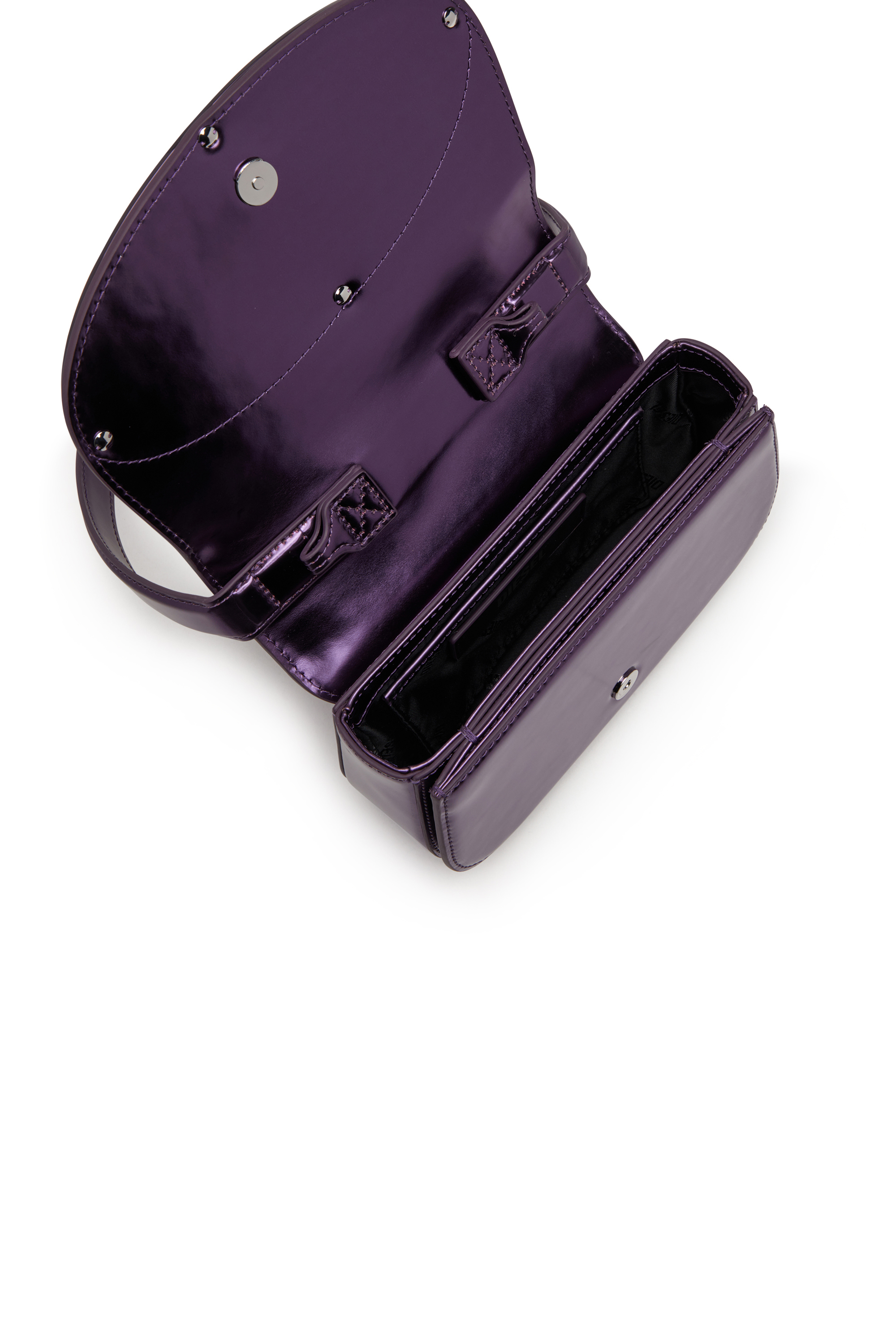 Diesel - 1DR, Woman's 1DR-Iconic shoulder bag in mirrored leather in Dark Violet - 4