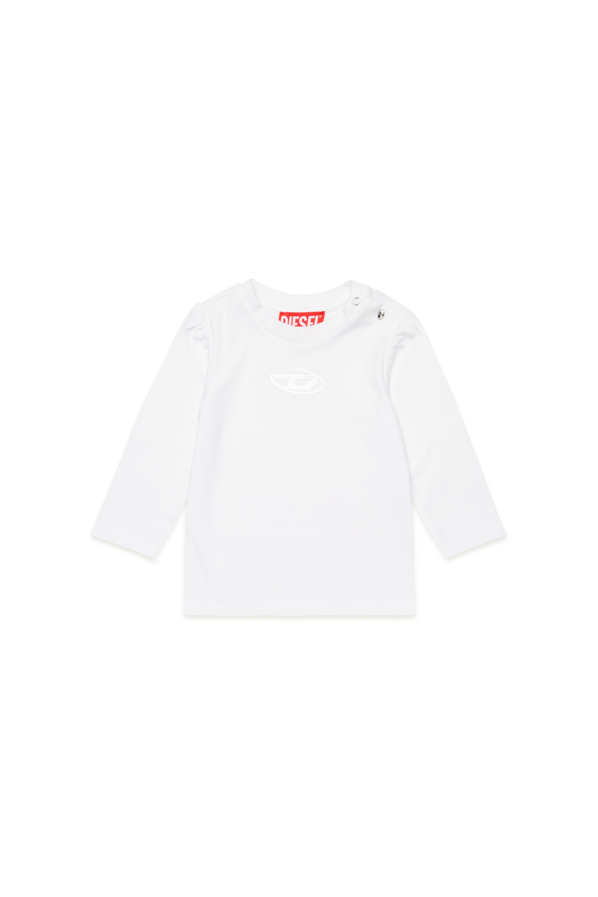 Diesel - TBIRTAB, Woman's Top with crystal Oval D logo in White - 1