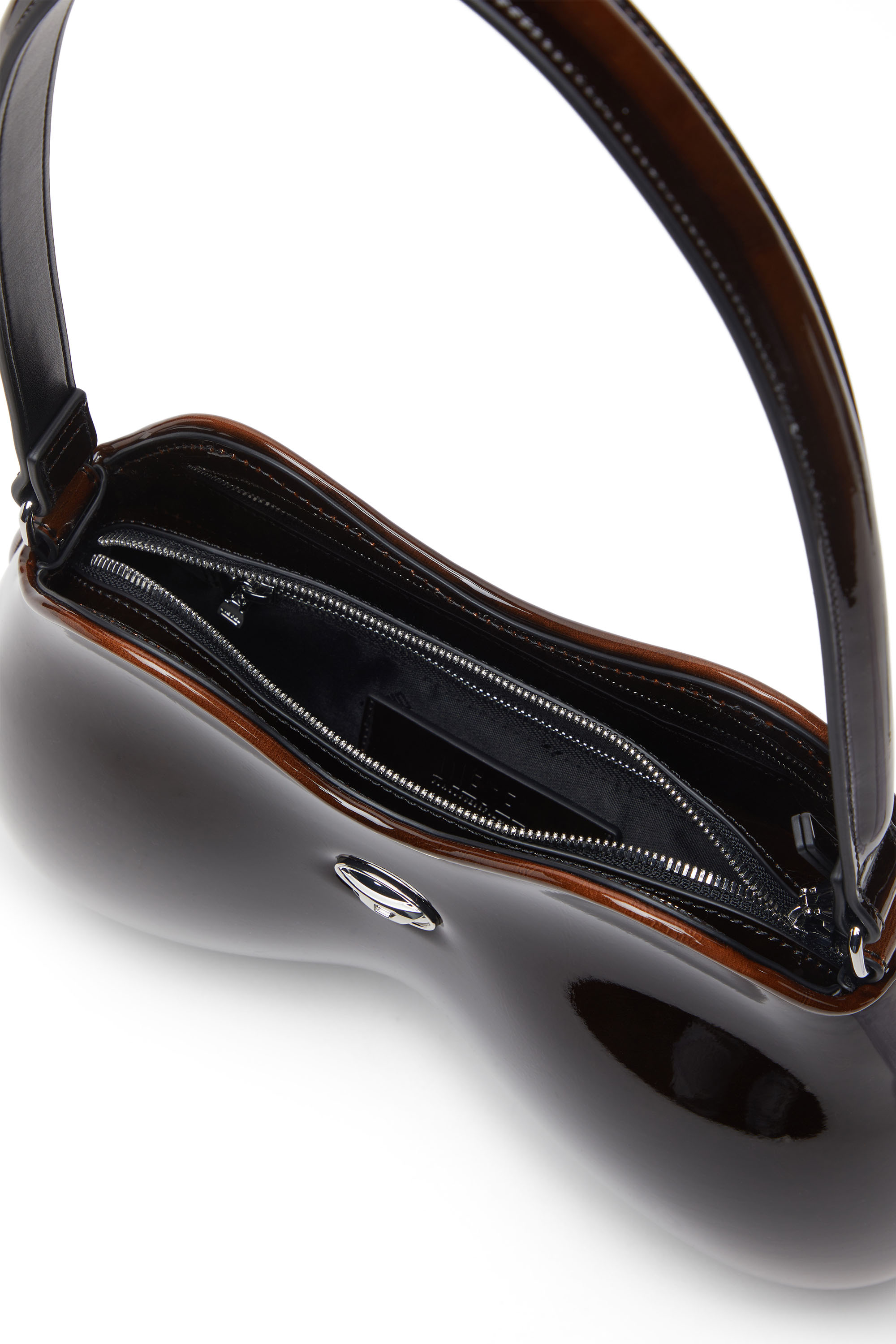 Diesel - DOUBLE-D SHOULDER, Woman's Double-D-Rigid shoulder bag in dégradé glossy PU in Brown - 4