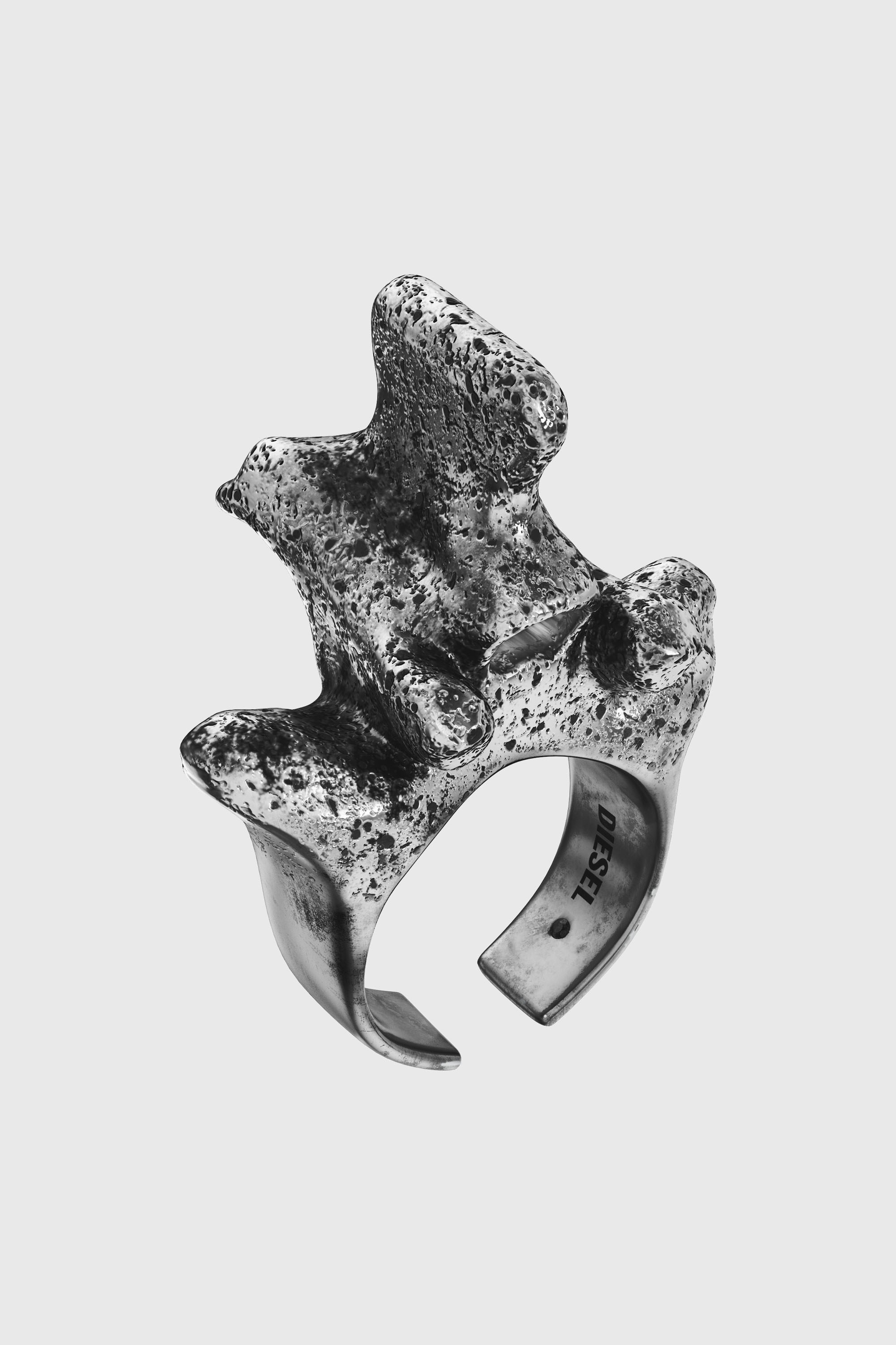 Diesel - DX1708040 JEWELLERY, Unisex's Silver-tone center focal ring in Dark grey - 1