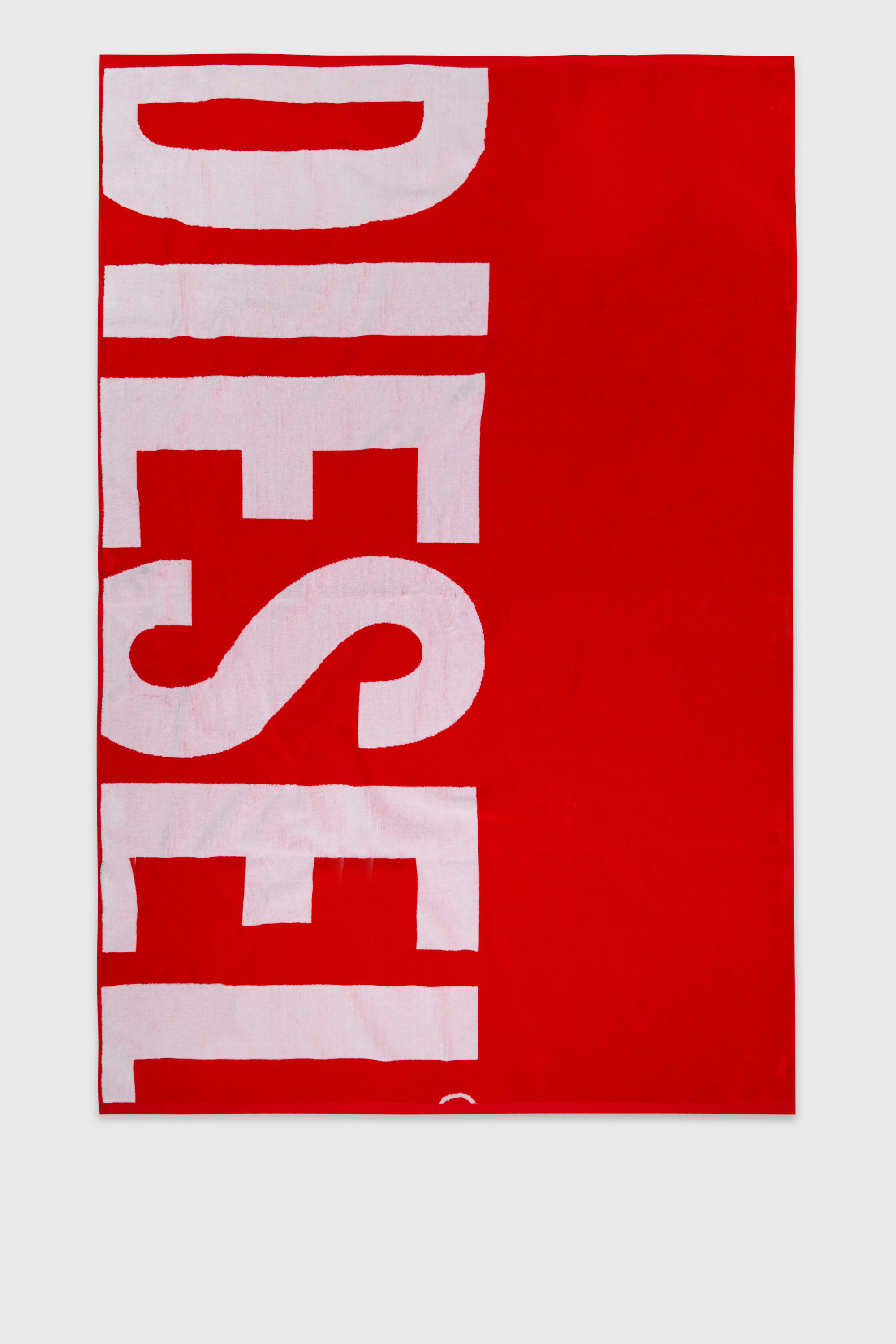 Diesel - HELMY, Unisex's Cotton towel with maxi logo in Red - 1