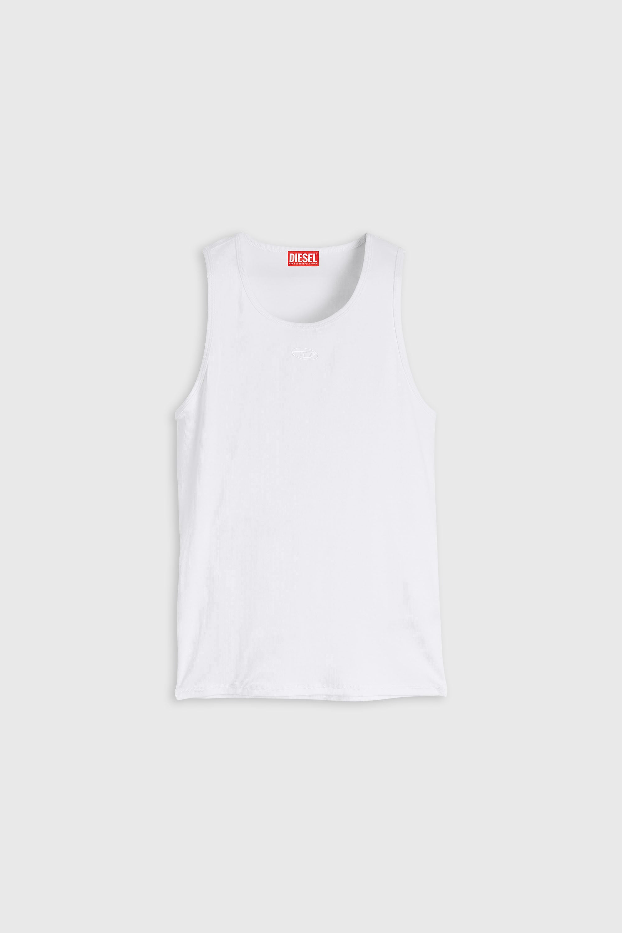 Diesel - T-ARM-LKDS, Man's Tank top in ribbed jersey with Oval D embroidery in White - 2