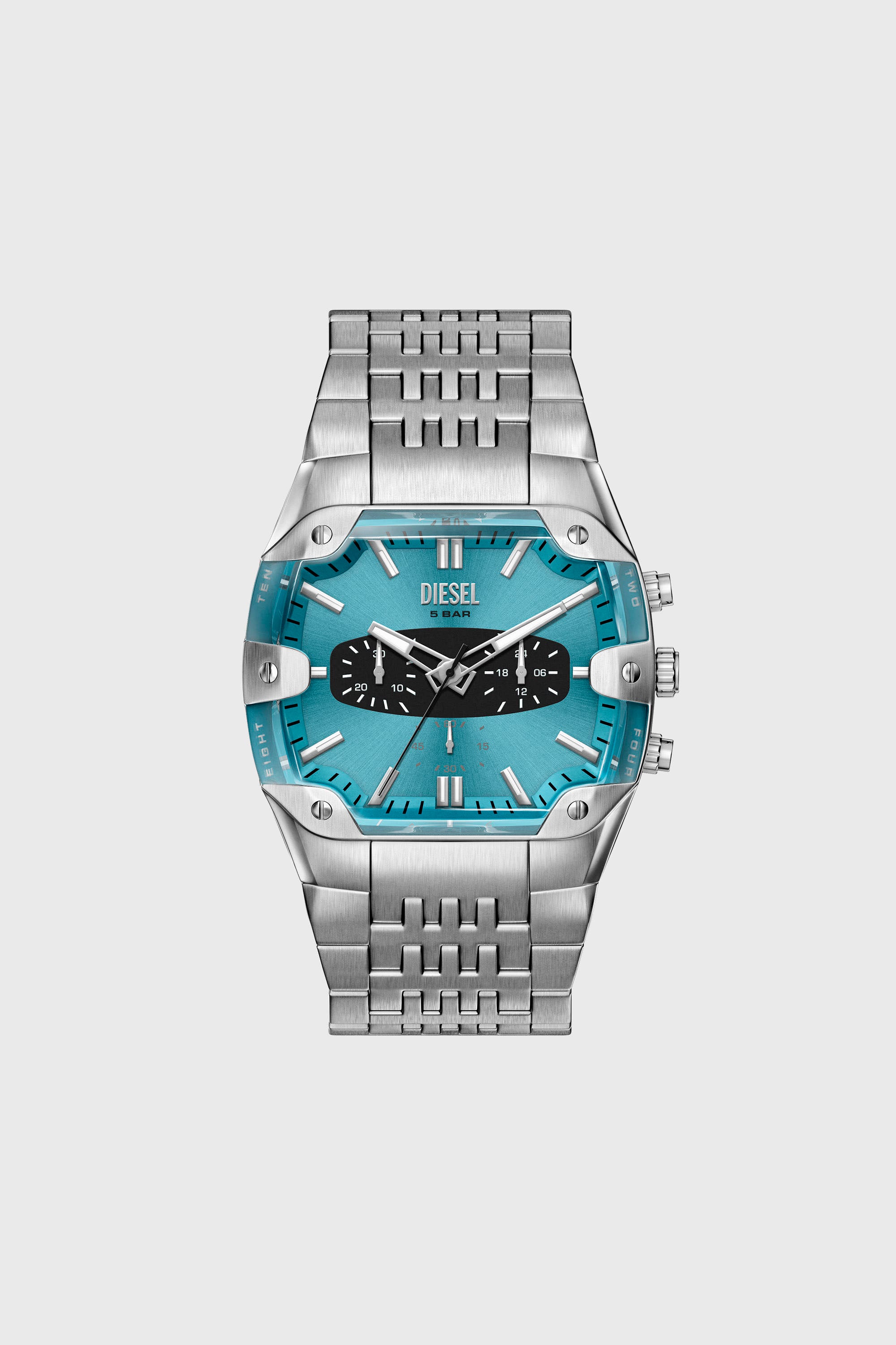 Diesel - DZ4725 WATCH, Man's Spiked cushion stainless steel watch in Silver - 1
