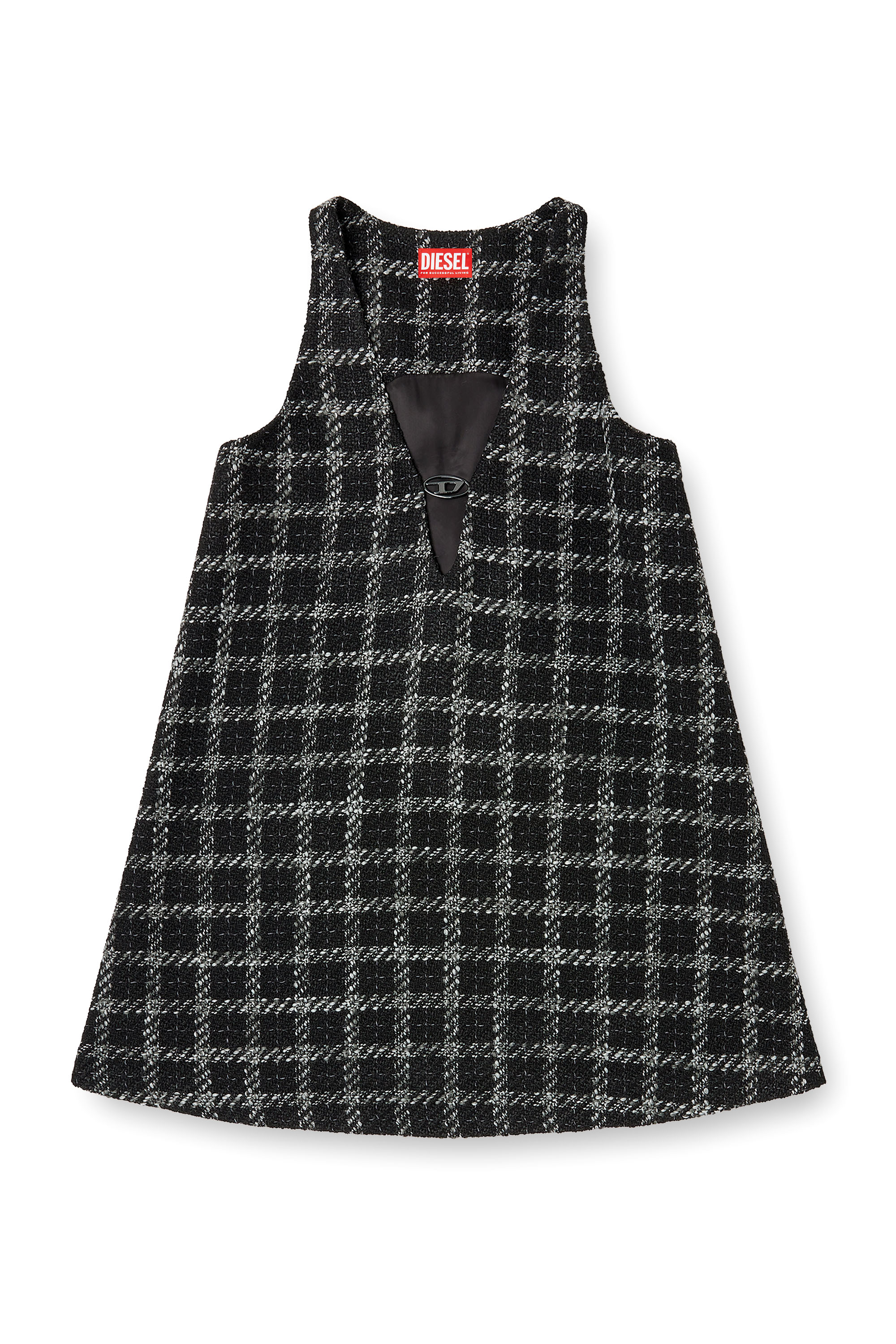 Diesel - D-GIADA, Woman's Bouclé dress with checked pattern in Black/White - 2