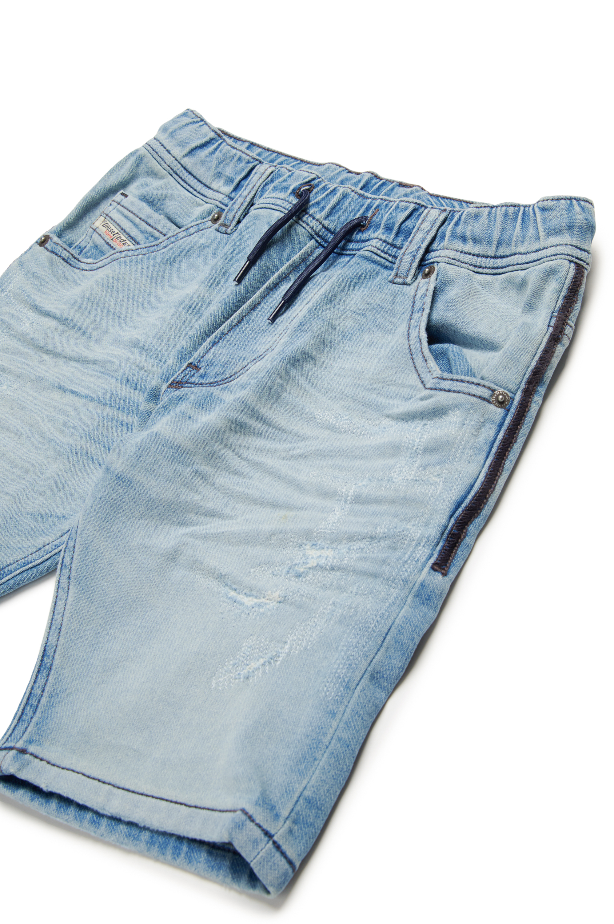 Diesel - KROOLEY-NE-J SH JJJ, Man's Krooley stonewashed JoggJeans shorts in Light Blue - 3