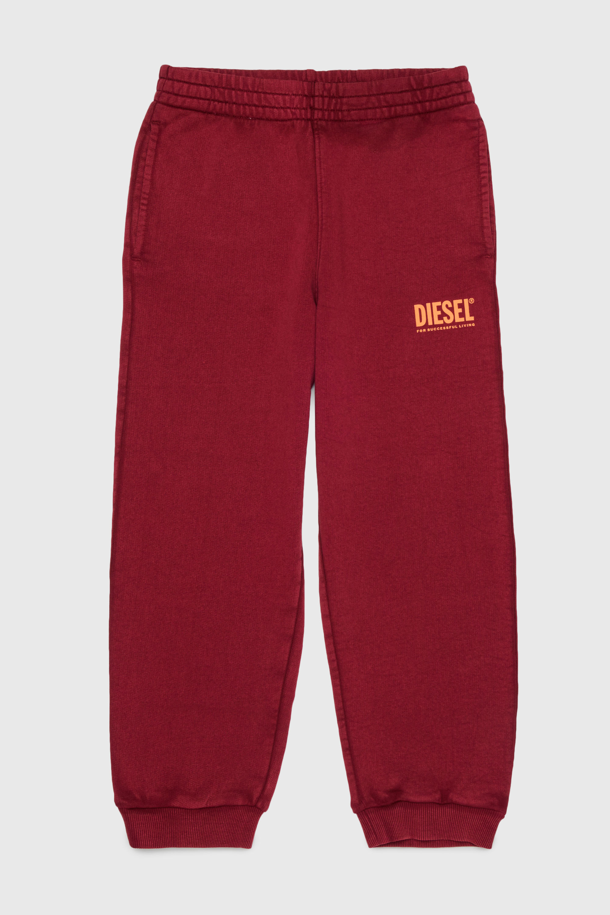 Diesel - PTISEL, Man's Cotton sweatpants with logo print in Red - 1