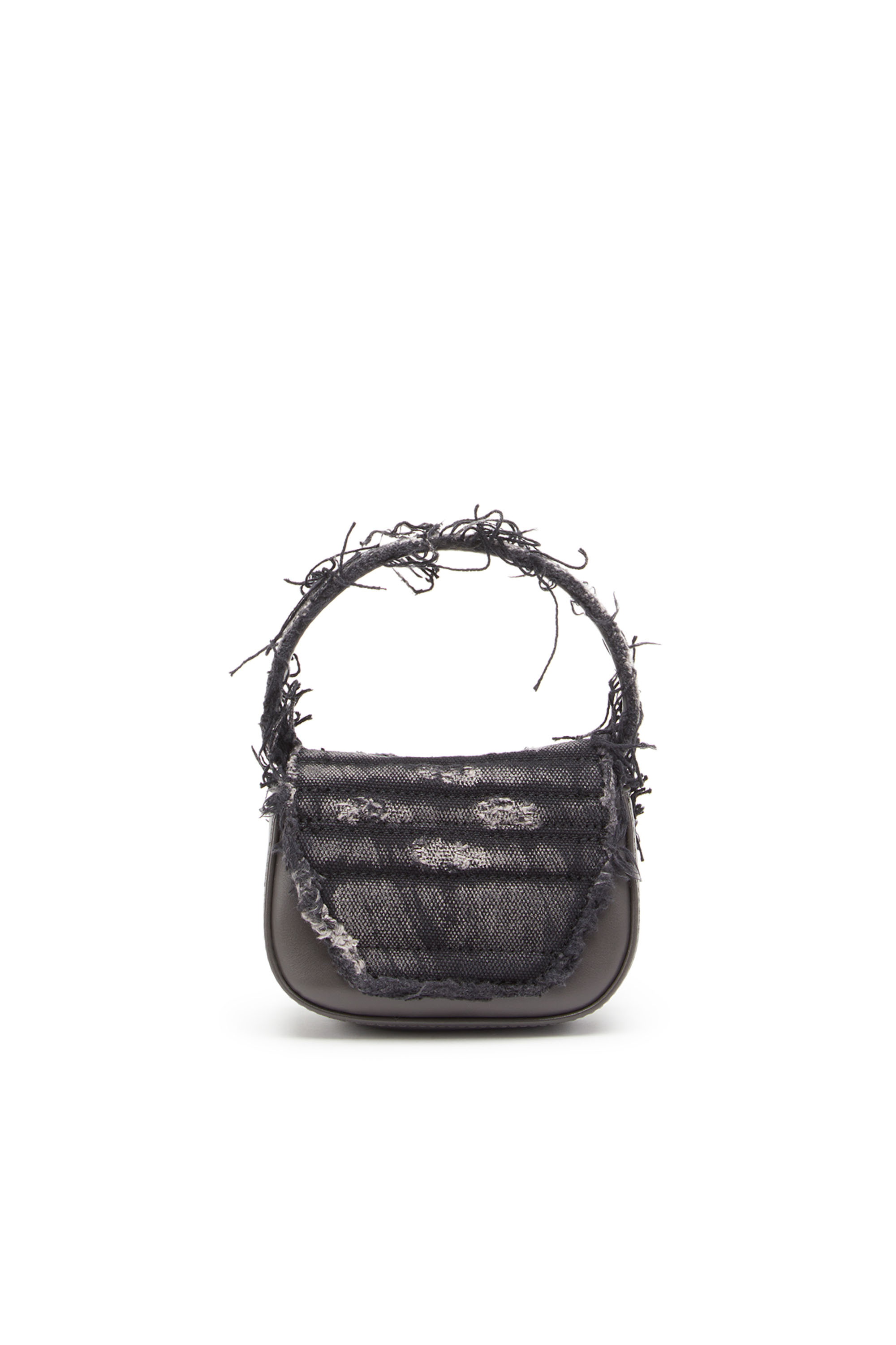 Diesel - 1DR XS, Woman's 1DR XS - Iconic mini bag in canvas and crystals in Black - 3
