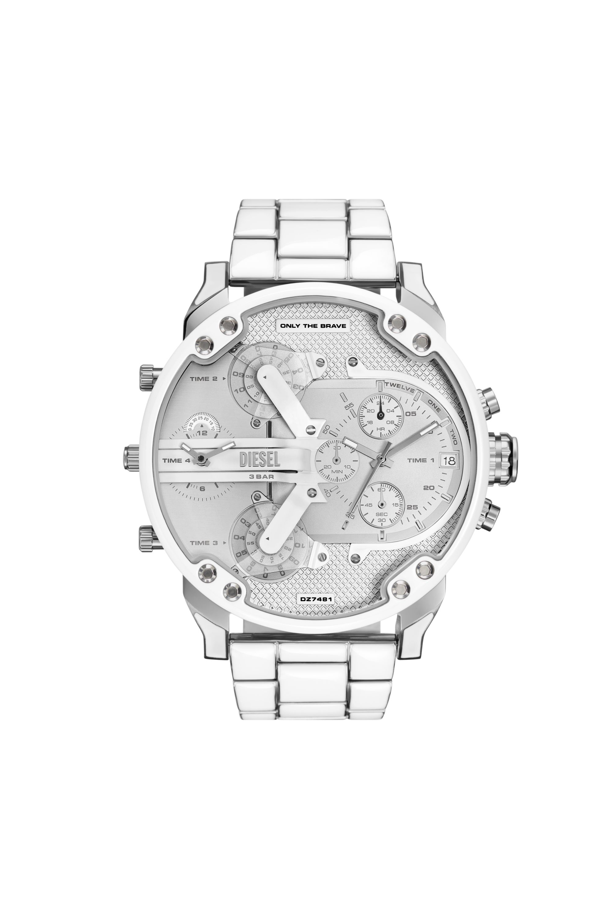 Diesel - DZ7481, Man Mr. Daddy 2.0 white and stainless steel watch in Silver - Image 1