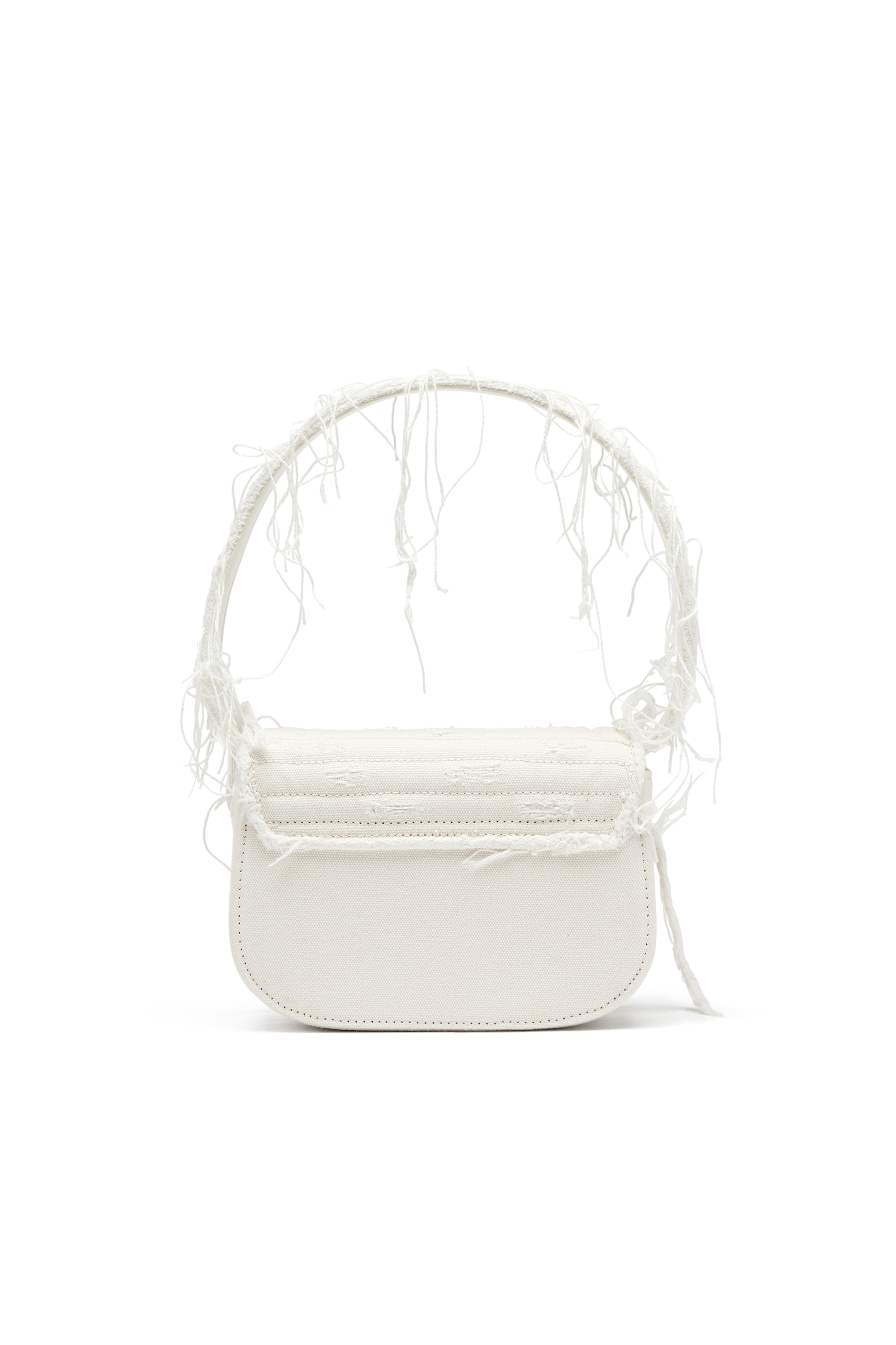 Diesel - 1DR, Woman's 1DR-Iconic shoulder bag in canvas and leather in White - 3