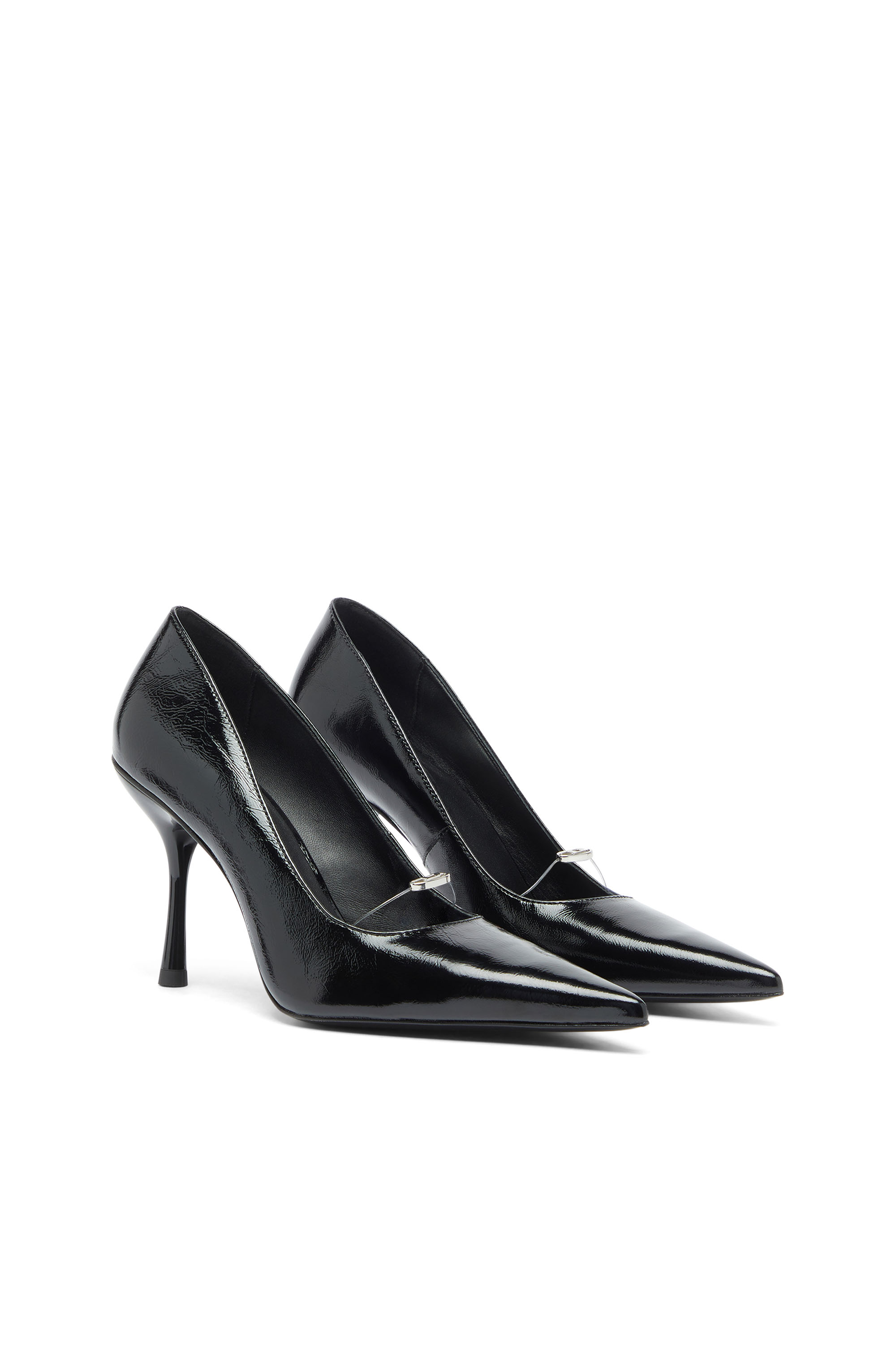 Diesel - D-JEWELS 90 P, Woman's D-Ten&Half - Pumps in naplak leather in Black - 2