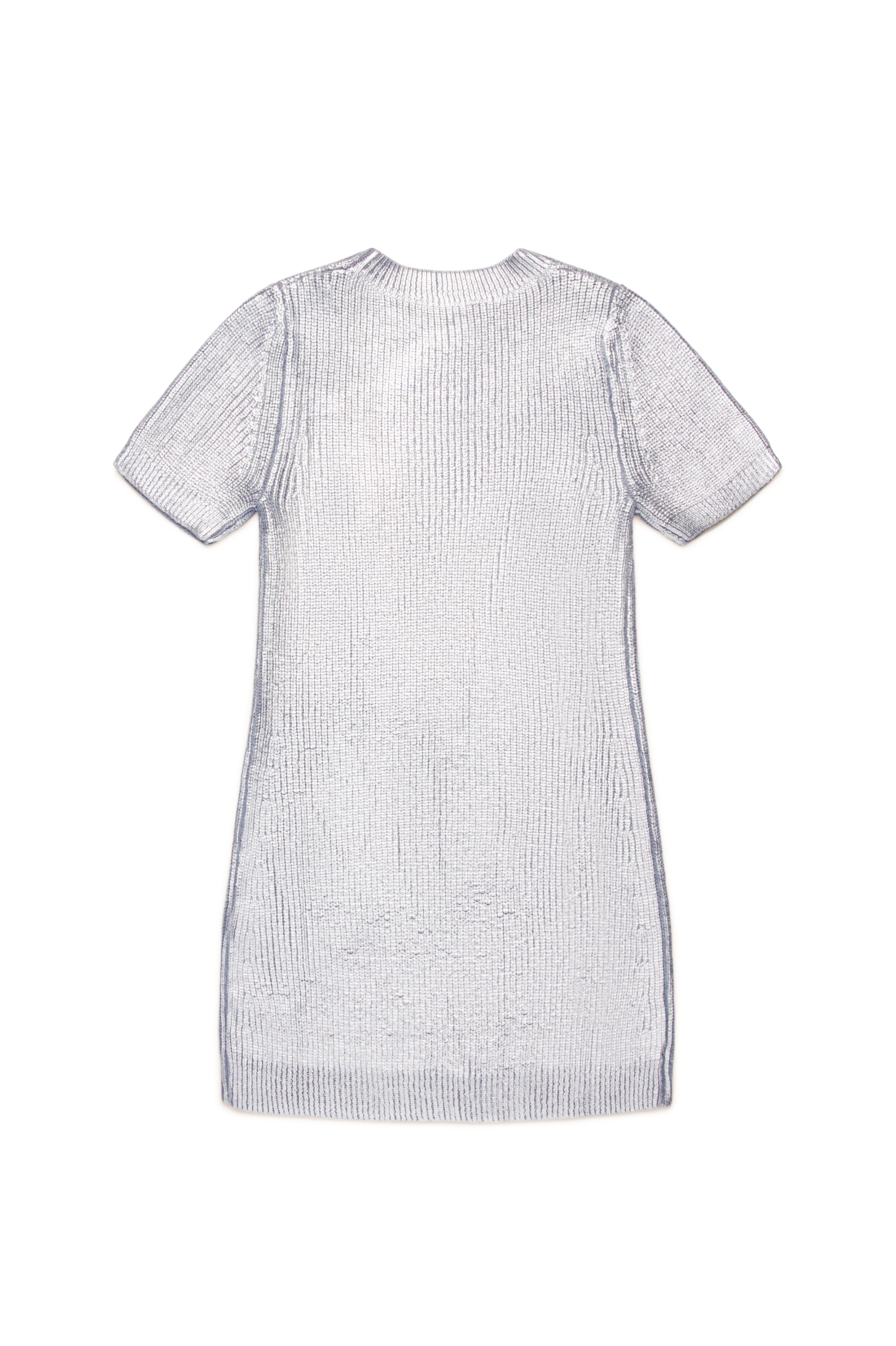 Diesel - DSILVLONG, Woman's Metallic dress in coated knit in Silver - 2