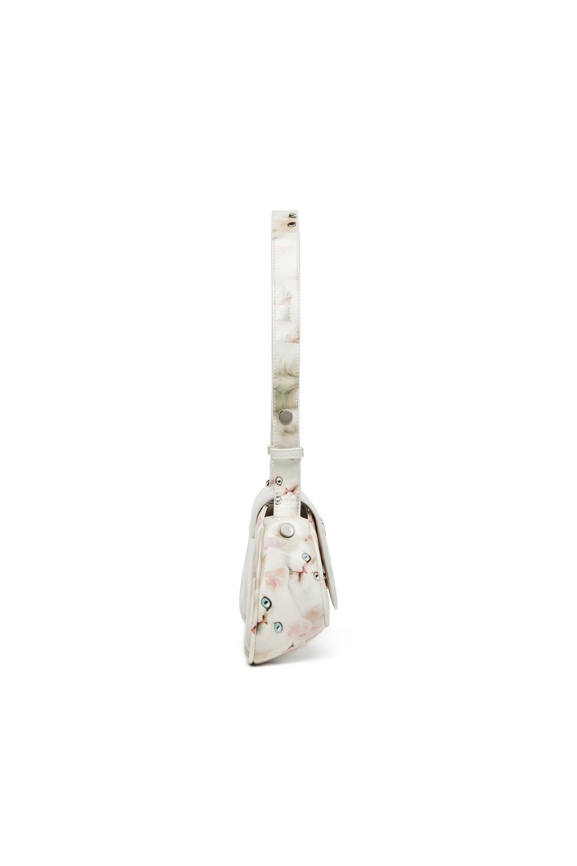 Diesel - PLAY CROSSBODY, Woman's Play-Shoulder bag in printed glossy PU in White - 4