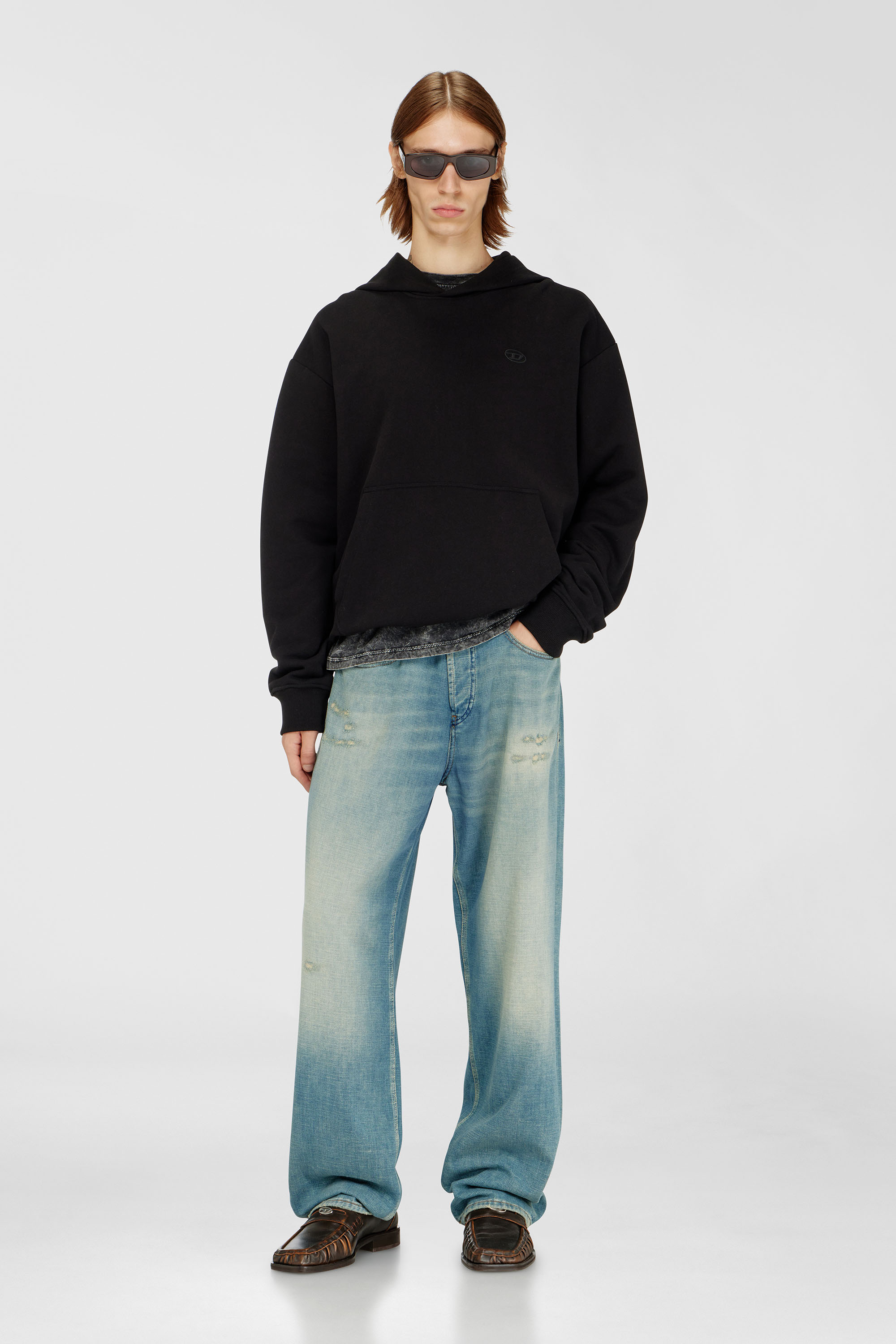 Diesel - S-MACS-HOOD-MEGOVAL-D, Man's Hoodie with logo embroidery in Black - 2