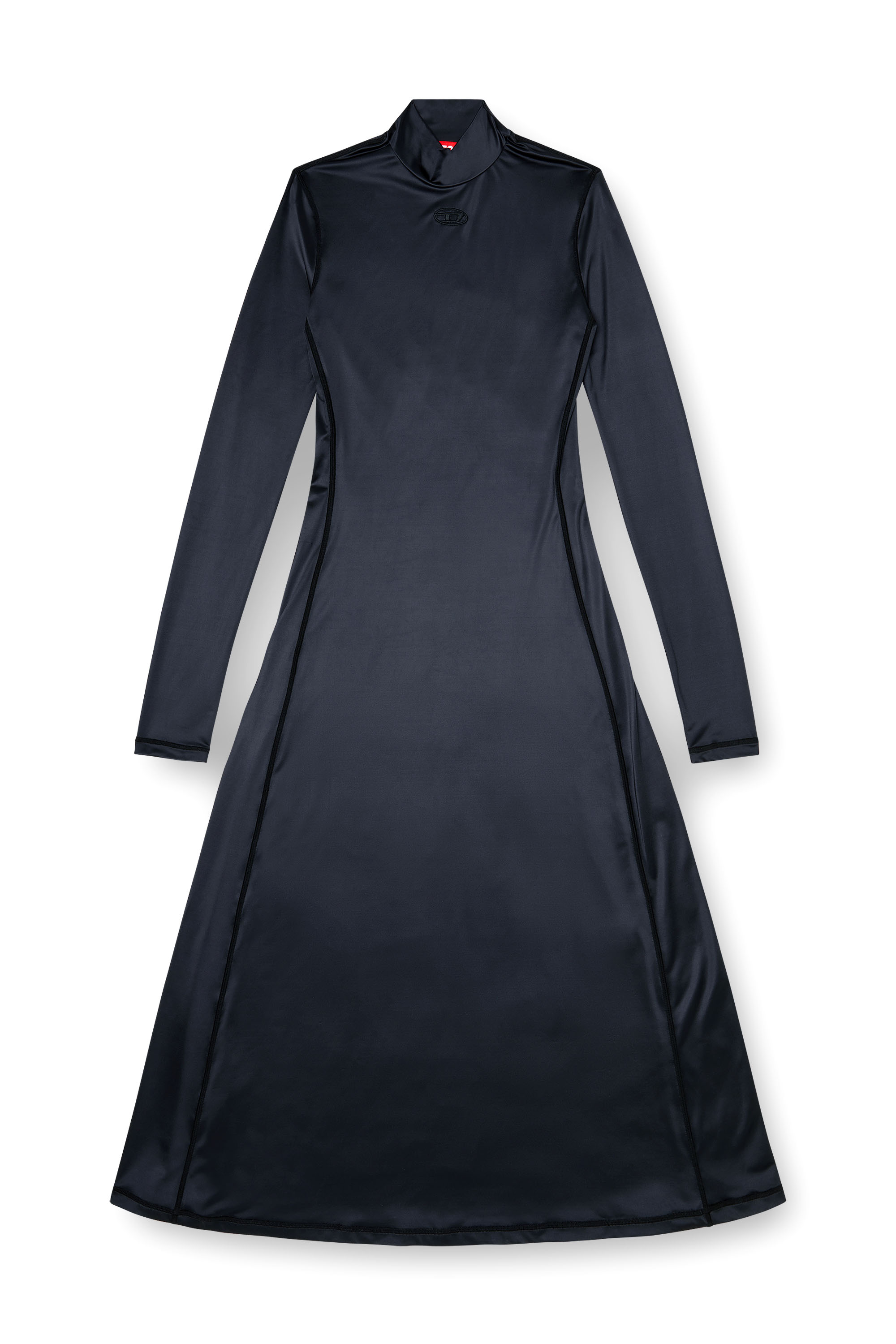 Diesel - D-UNGO, Woman's Fluid midi dress with turtle neck in Black - 3