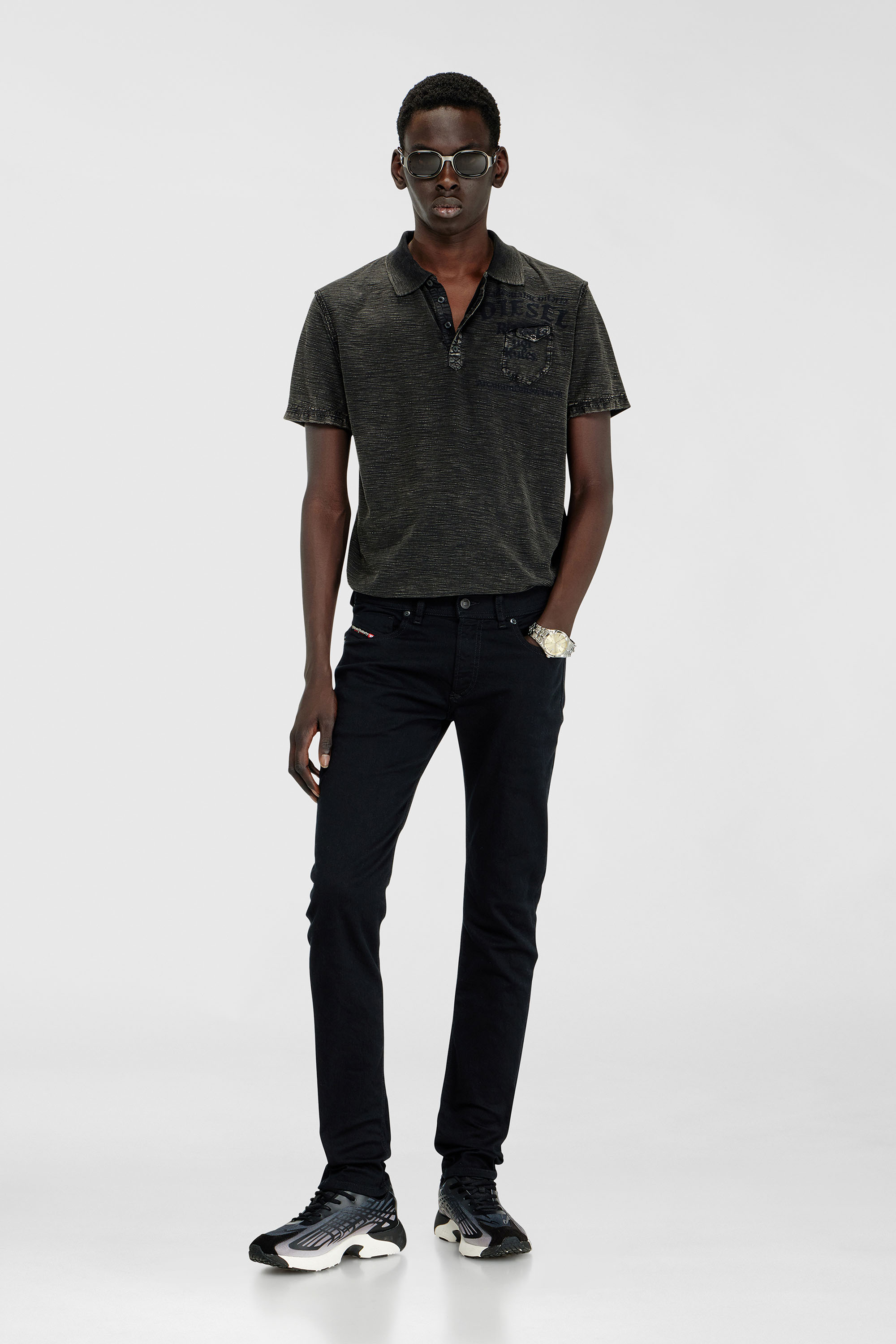 Diesel - Man's Skinny Jeans 1979 Sleenker 09C51, Black/Dark grey - 1