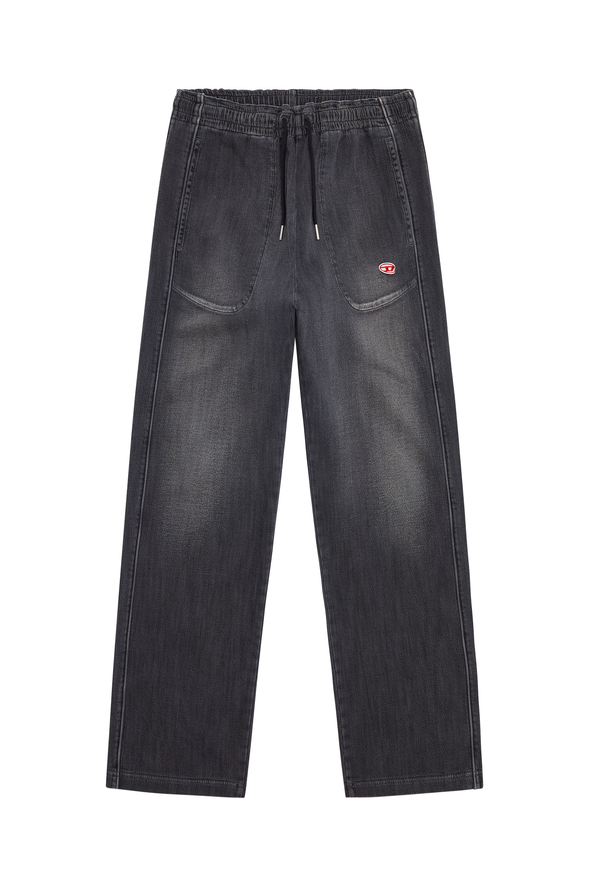 Diesel - D-Martians Track Denim 09E30 Straight, Black/Dark grey - Image 6