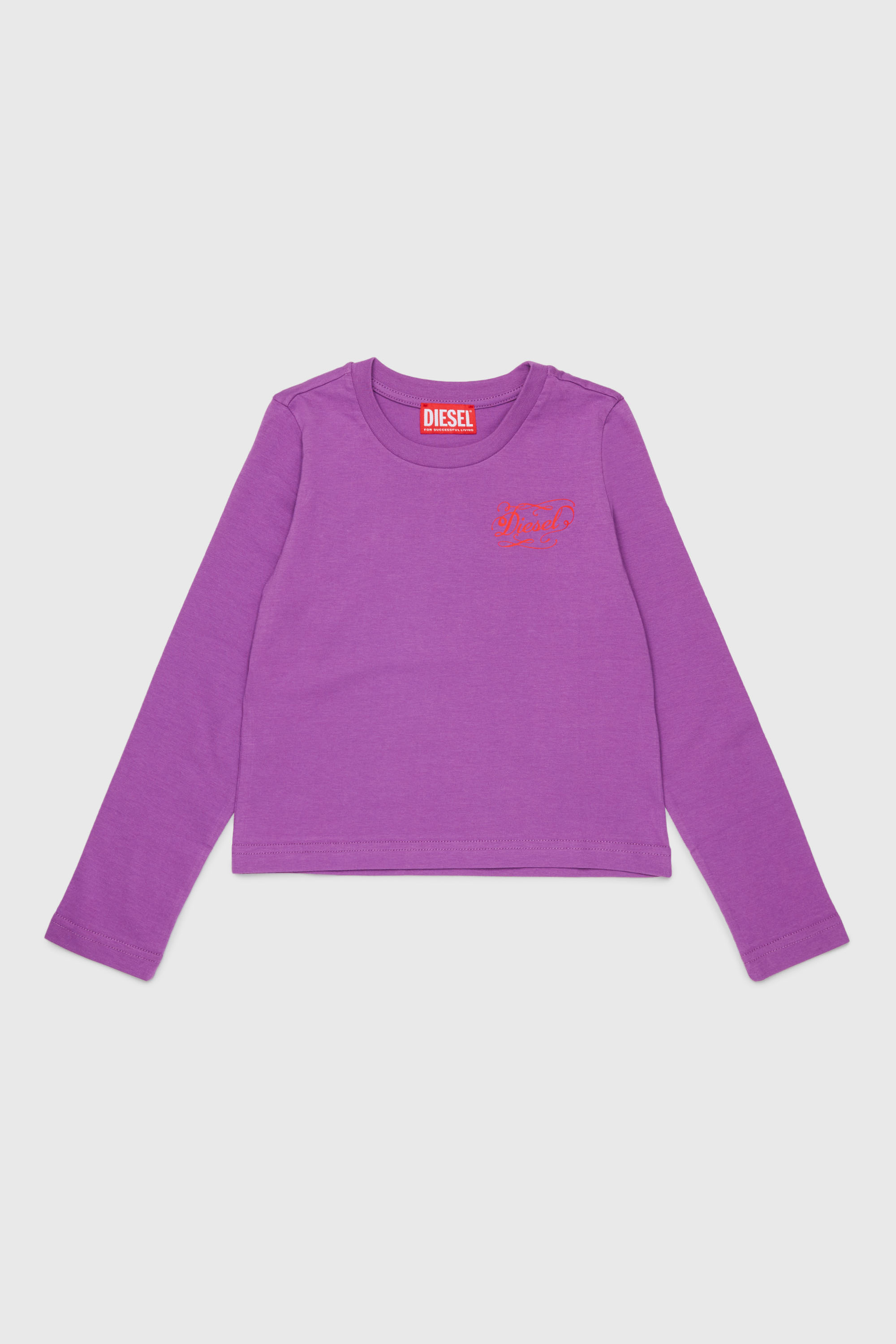 Diesel - TORSY, Woman's Long-sleeve T-shirt with whimsical logo print in Violet - 1
