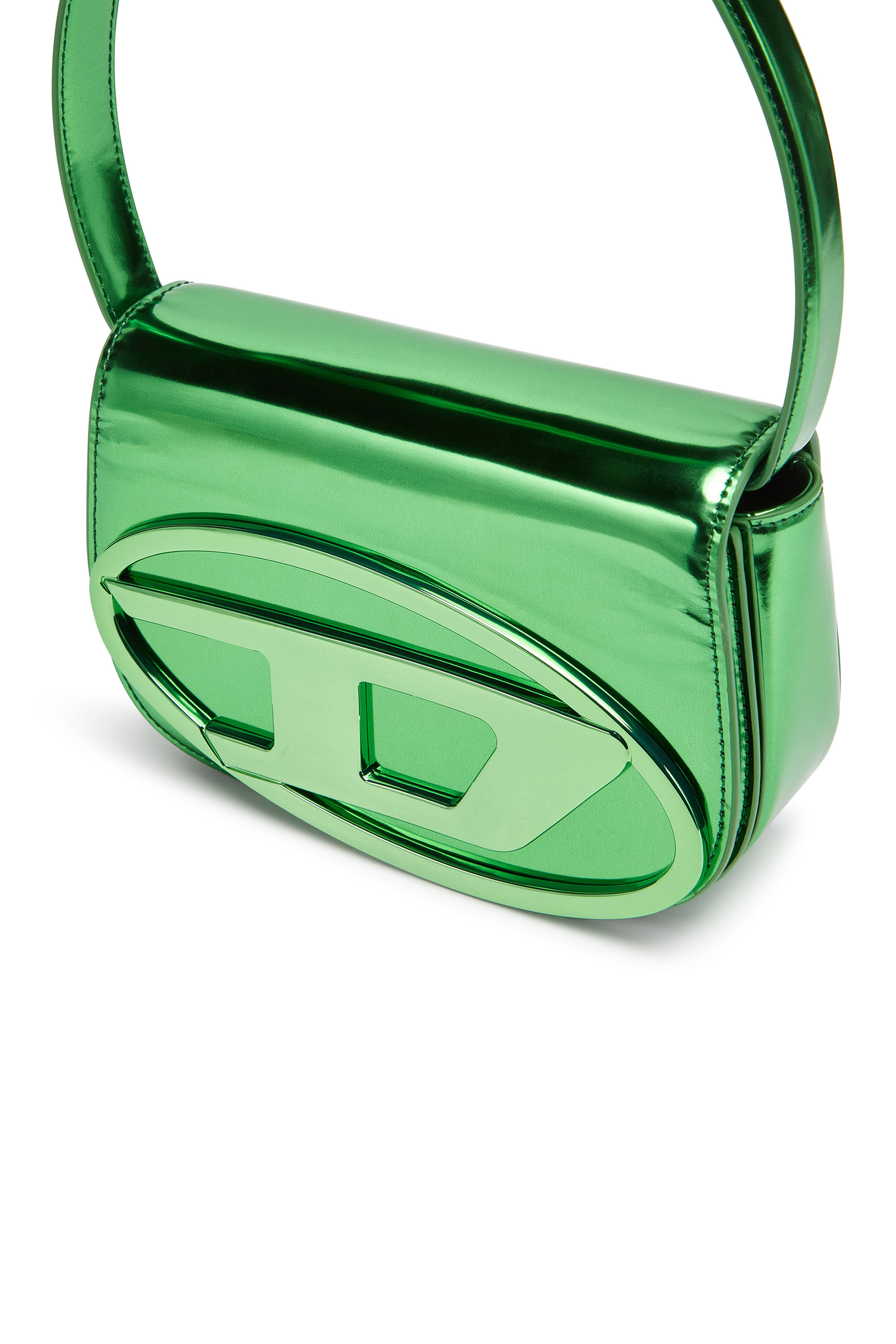 Diesel - 1DR, Woman's 1DR-Iconic shoulder bag in mirrored leather in Green - 6