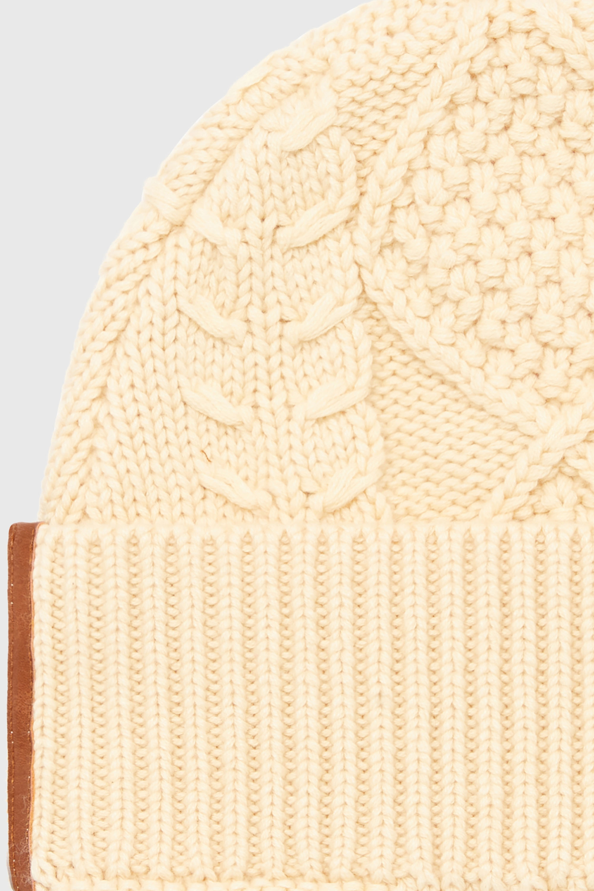 Diesel - K-INTELLO, Unisex's Cable-knit beanie in wool and cotton in White - 3