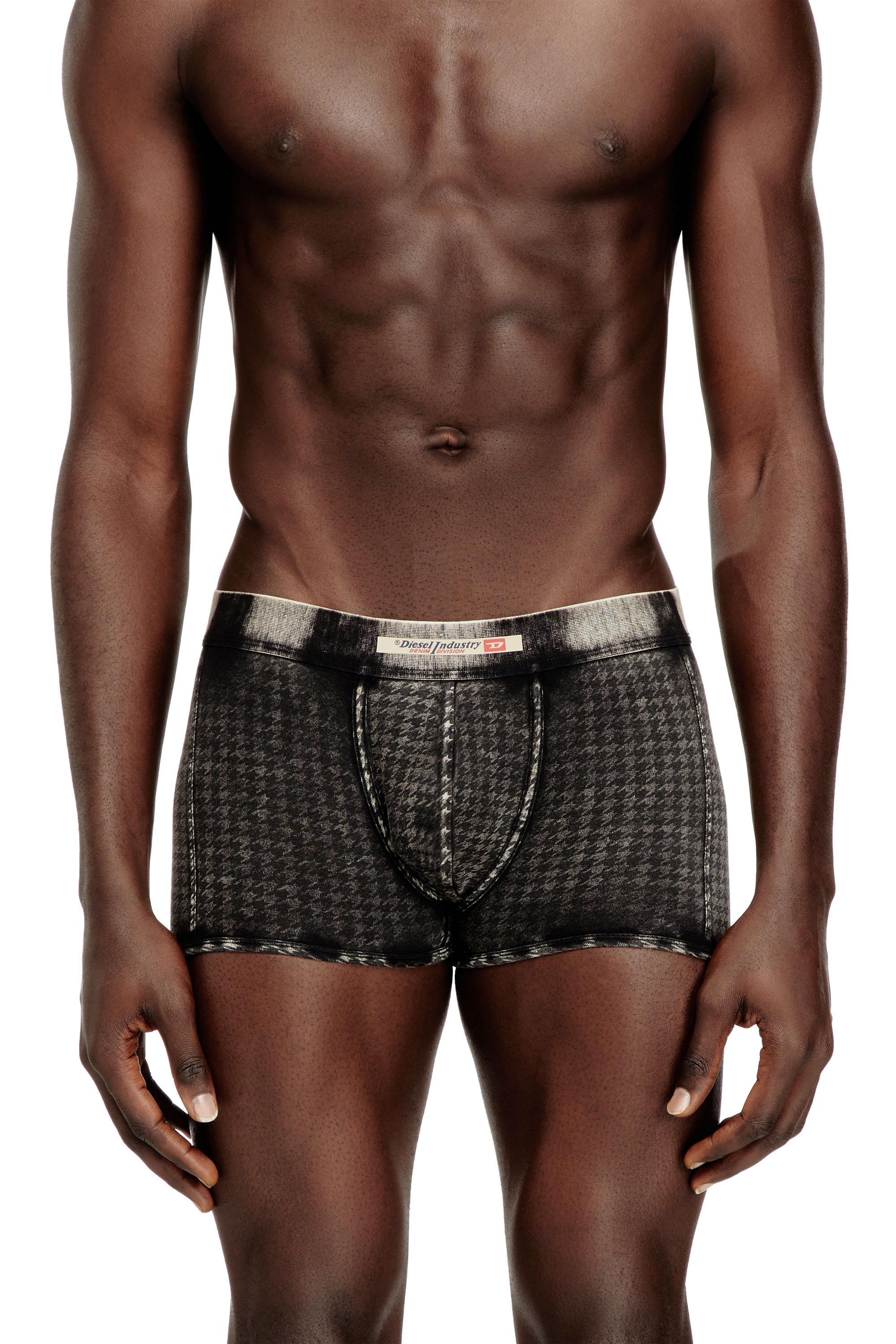 Diesel - DAMIEN-DNM, Man's Cotton boxer shorts with all-over print in Dark grey - 2