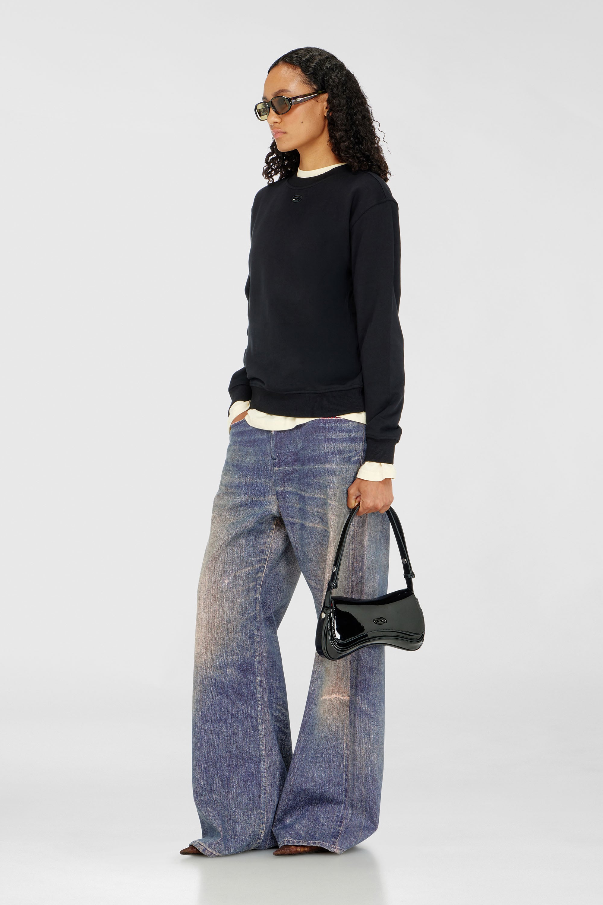 Cotton sweatshirt with Oval D embroidery