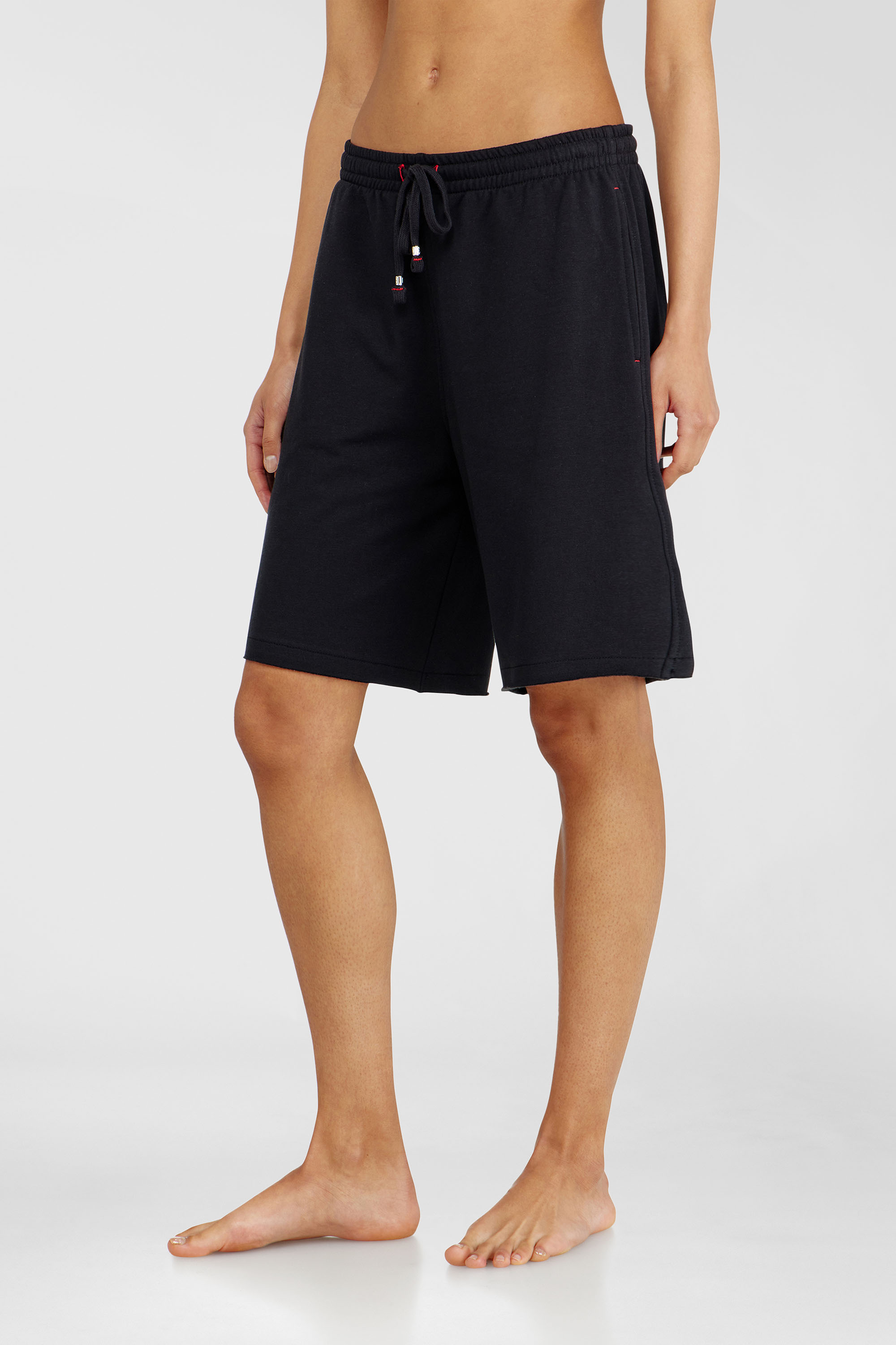 Diesel - CLARA-D-CORE, Woman's Peached sweat shorts with raw hems in Black - 3