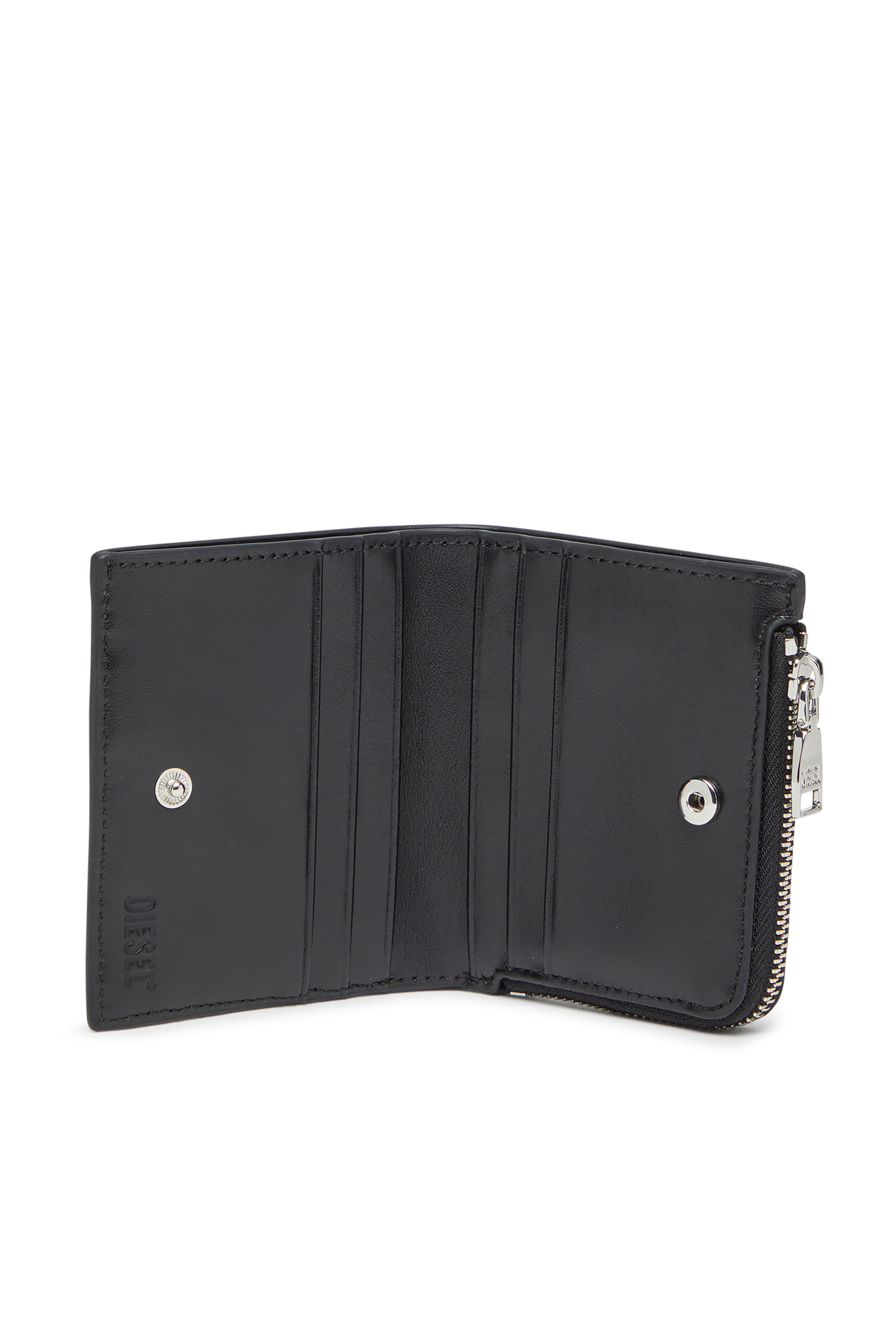 Diesel - PLAY BI FOLD ZIP L, Woman's Bi-fold wallet in glossy PU in Black - 3