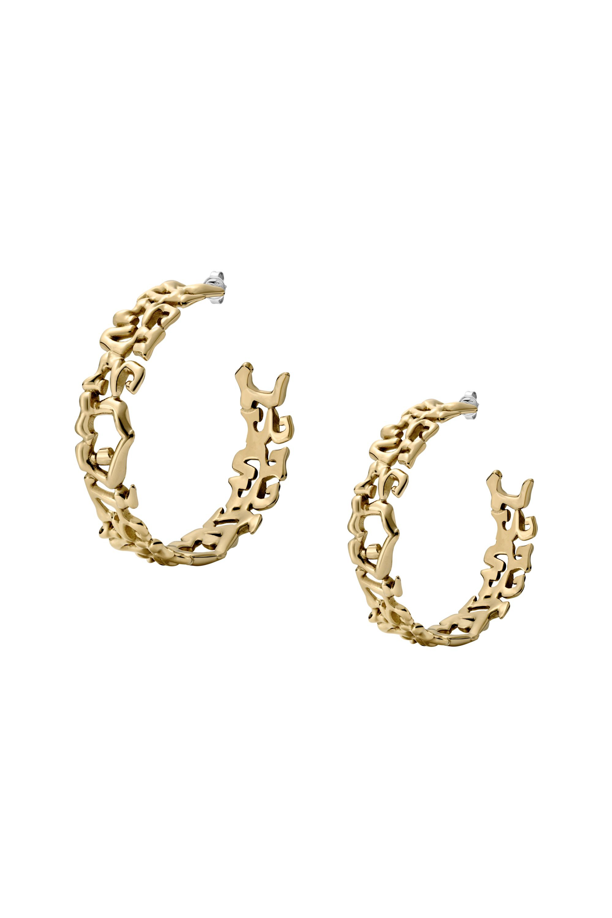 Diesel - DX1656710 JEWELLERY, Unisex's Stainless steel hoop earrings in Gold - 1