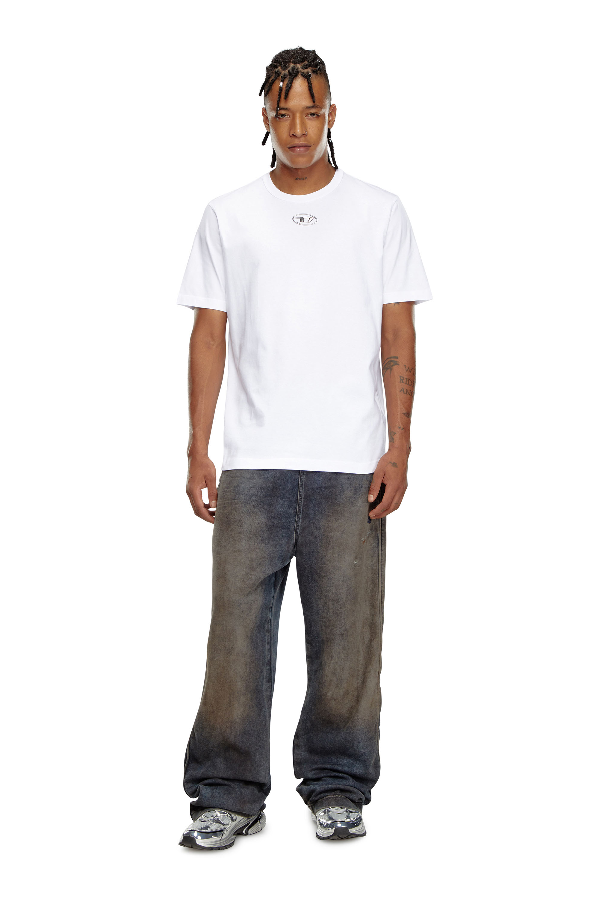 Diesel - T-JUST-OD, Man's T-shirt with injection moulded logo in White - 2